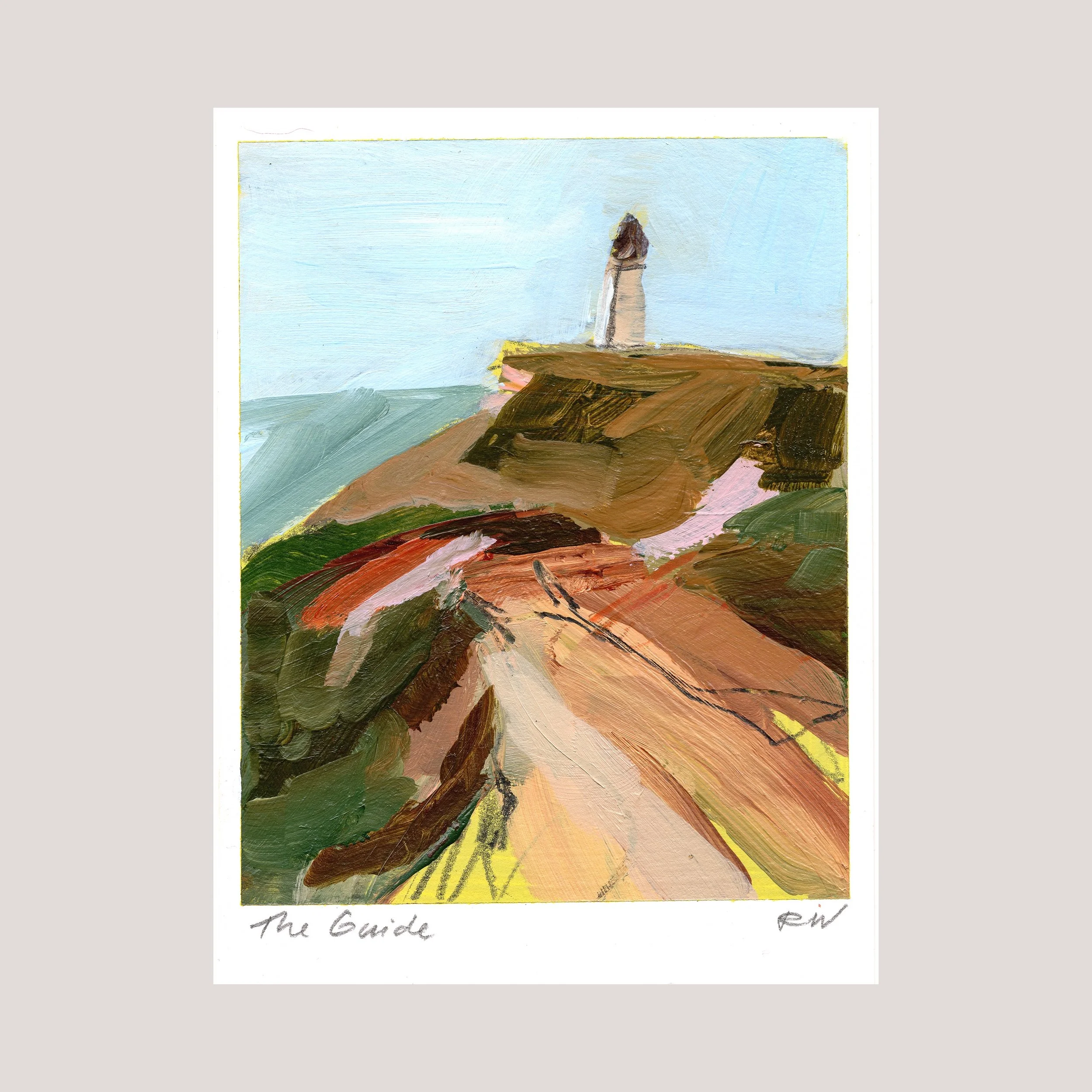 The Guide, 6x8&rdquo; on thick paper.

#smallart #gallerywalldecor #gallerywallinspo #landscapeartist #lighthouses