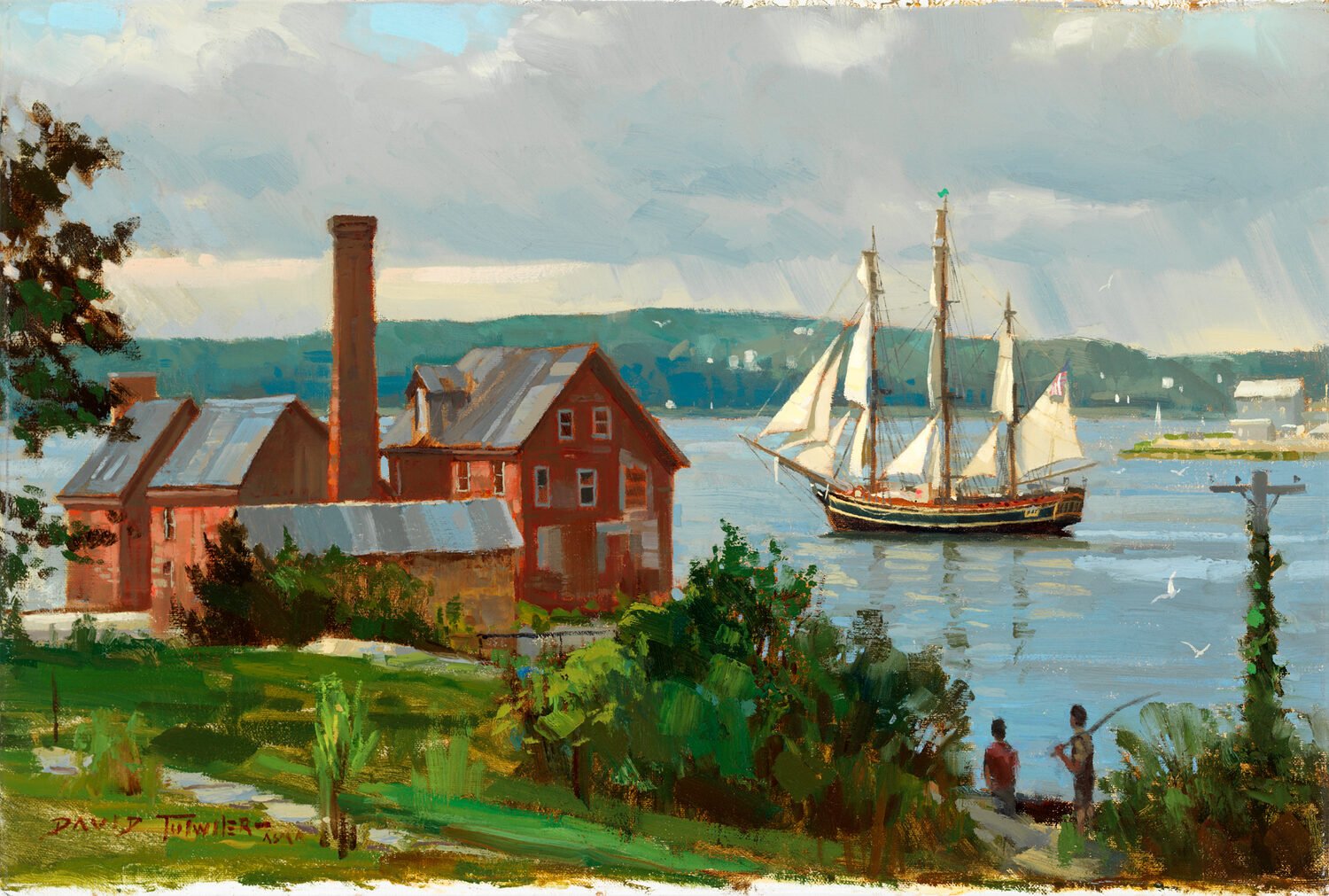  Sailing Out: the HMS BOUNTY Departs Gloucester  — David Tutwiler — oil — 16x24 inches — $4,500