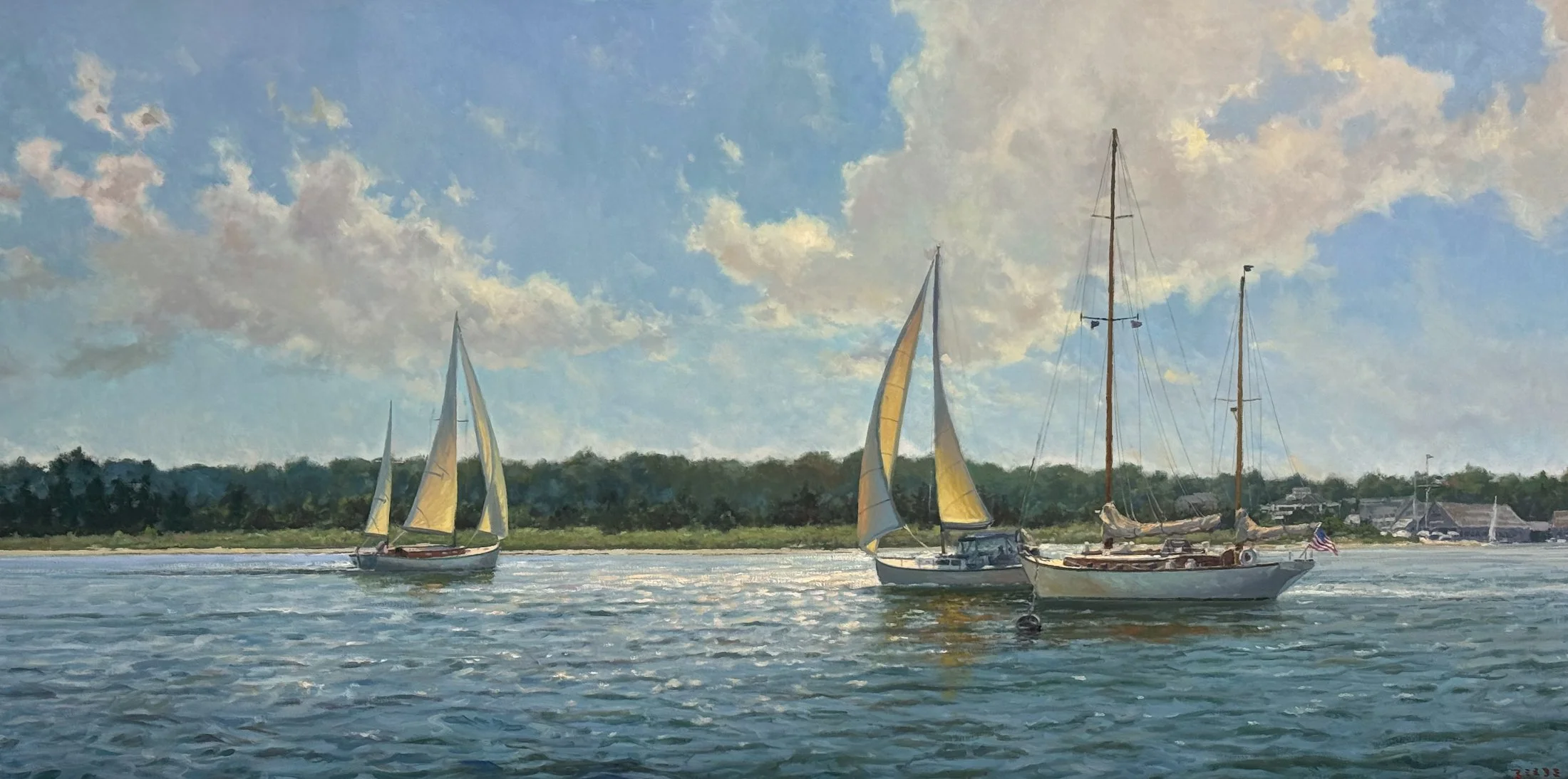 Afternoon on Edgartown Harbor, 36x72”