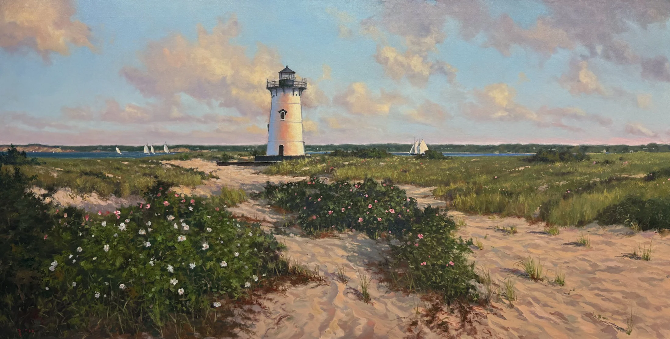 Afternoon at Lighthouse Beach 36x72”