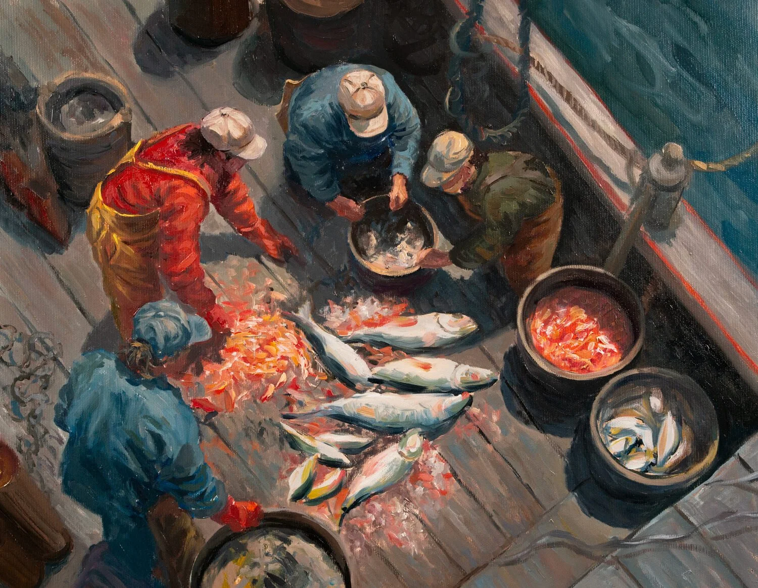  The Day’s Haul  — Tatiana Zubova — oil — 15.7 x 19.7 inches