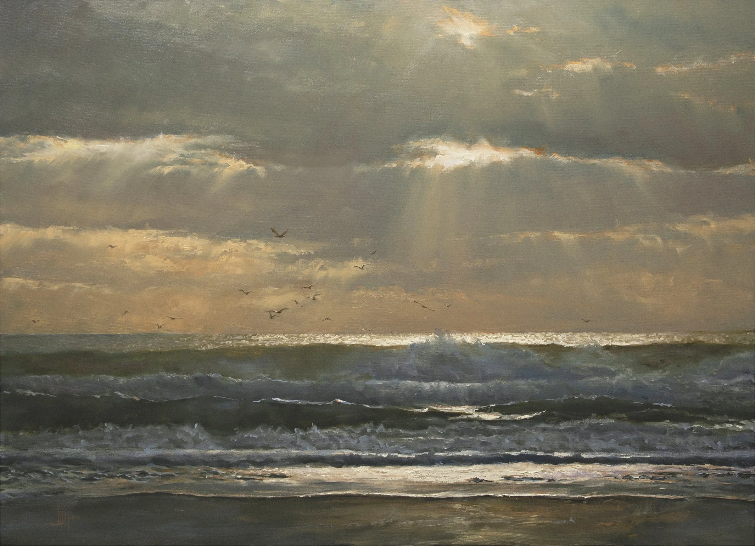Working the Water, 24x36, oil
