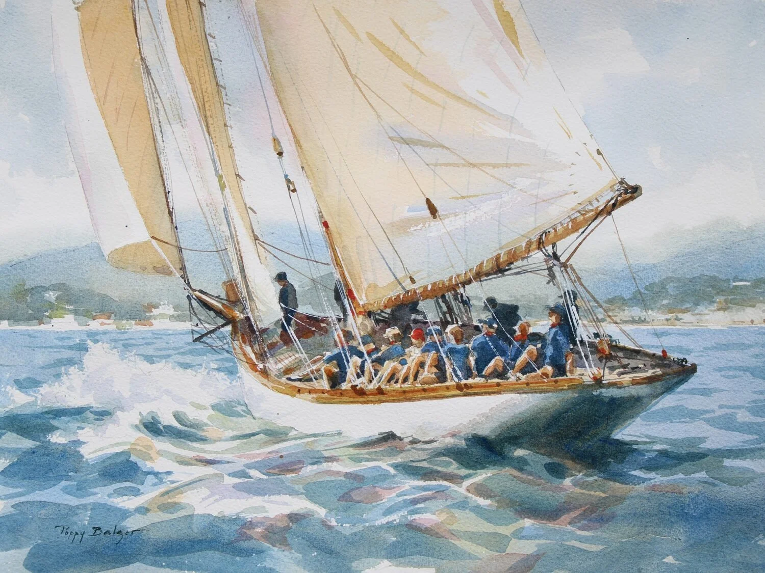  All Hands on Deck  —  Poppy Balser  — watercolor — 12x16 inches — $1,350