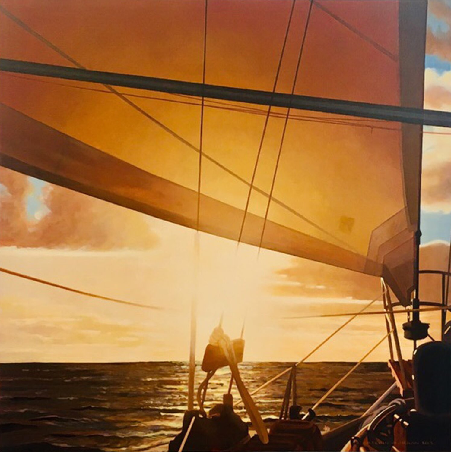  Downwind Run - Poled Out  — Brechin Morgan — acrylic — 48x48 inches — $25,000