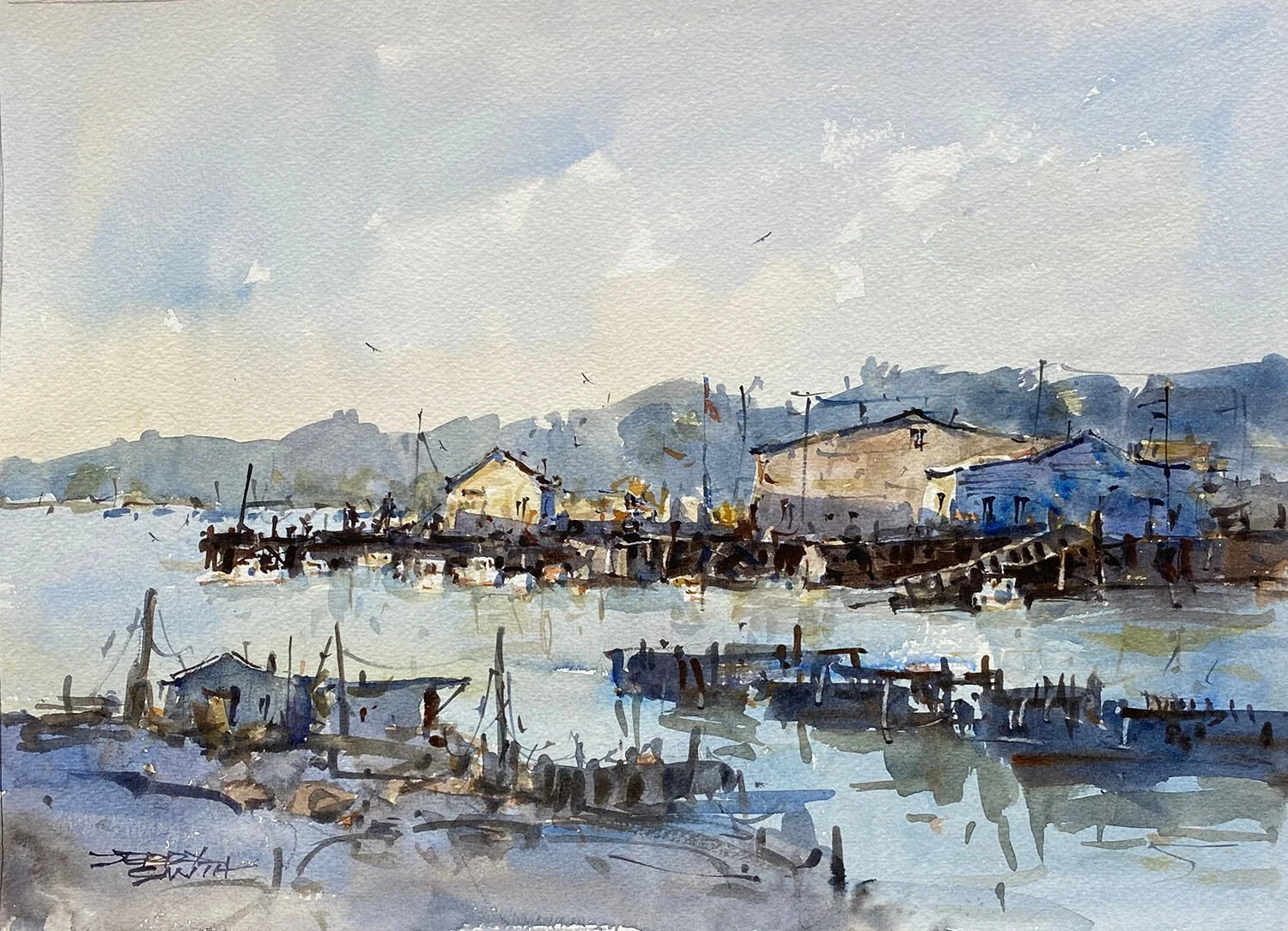  Stonington Morning  — Jerry Smith — watercolor — 10 x 14 inches