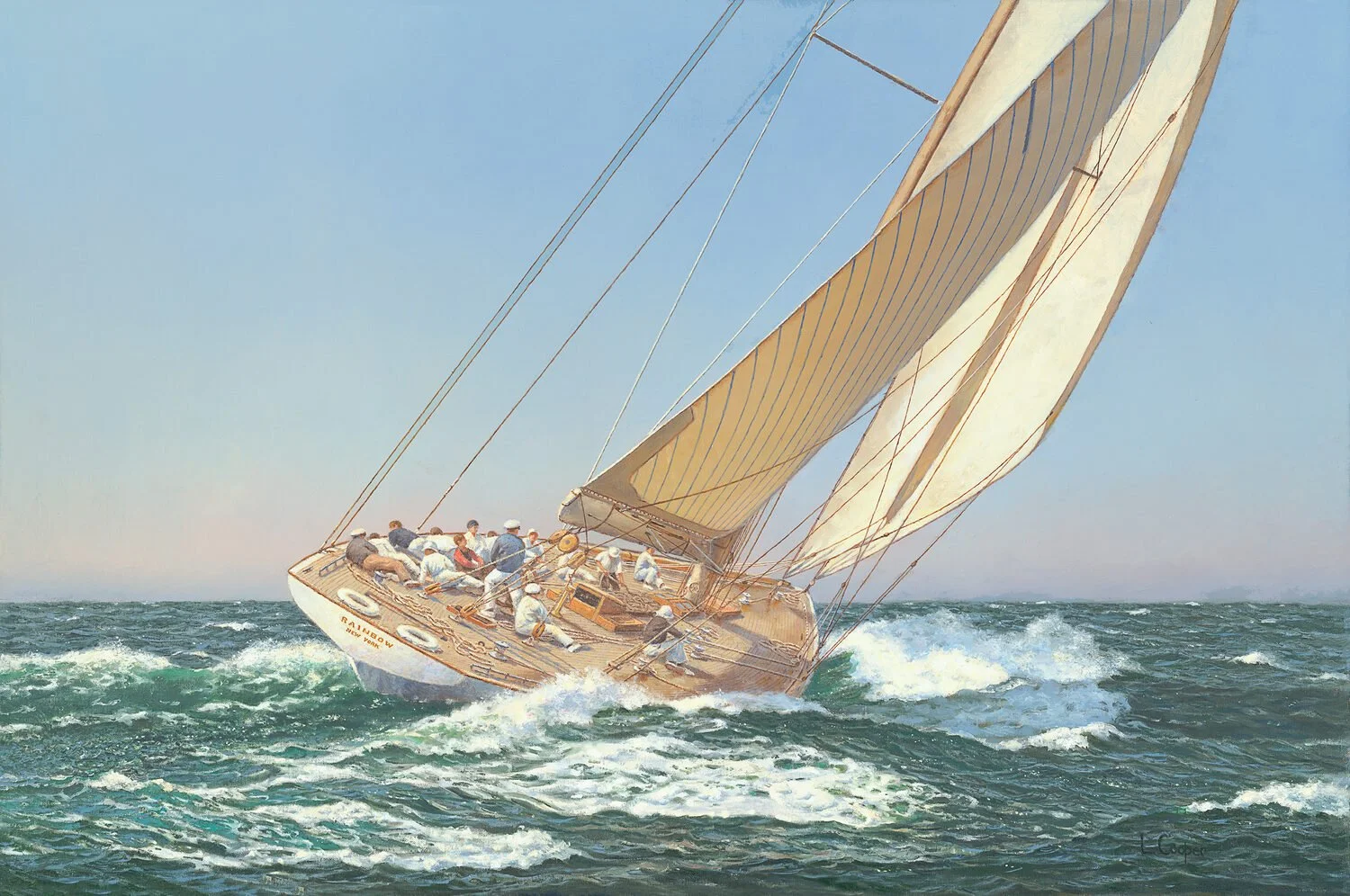  Rainbow, J-Class Yacht, 1934  — Laura Cooper — oil— 28 x 42 inches