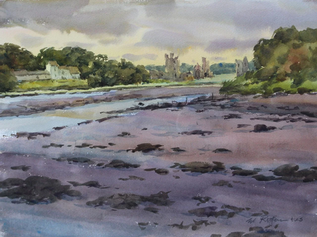 Low Tide at Wellington Bridge - 11x15 - watercolor