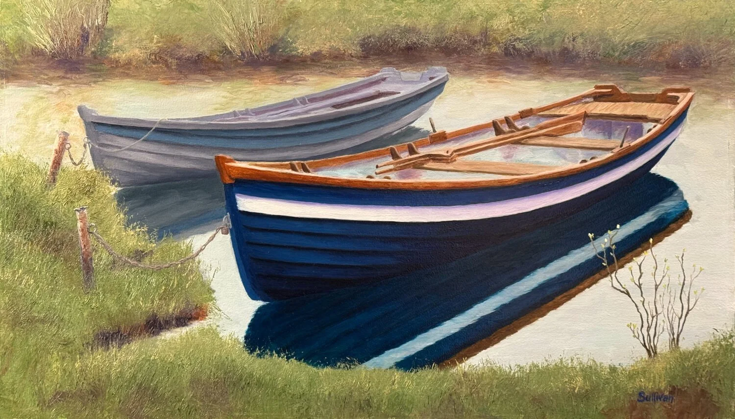 Irish Rowboats  — Shawn Sullivan — oil — 14x24 inches — $2,500