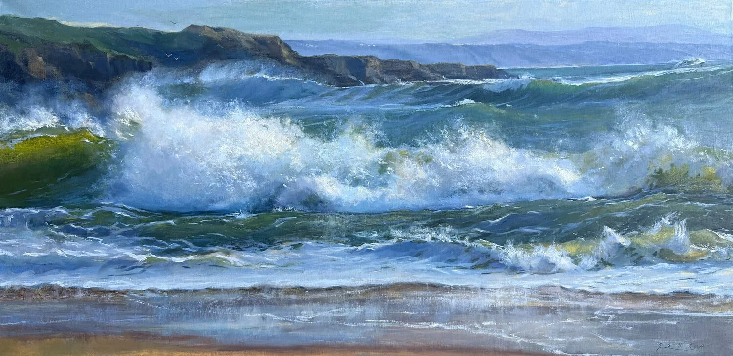  Barreling In  — Jackie Jones — oil — 20 x 40 inches