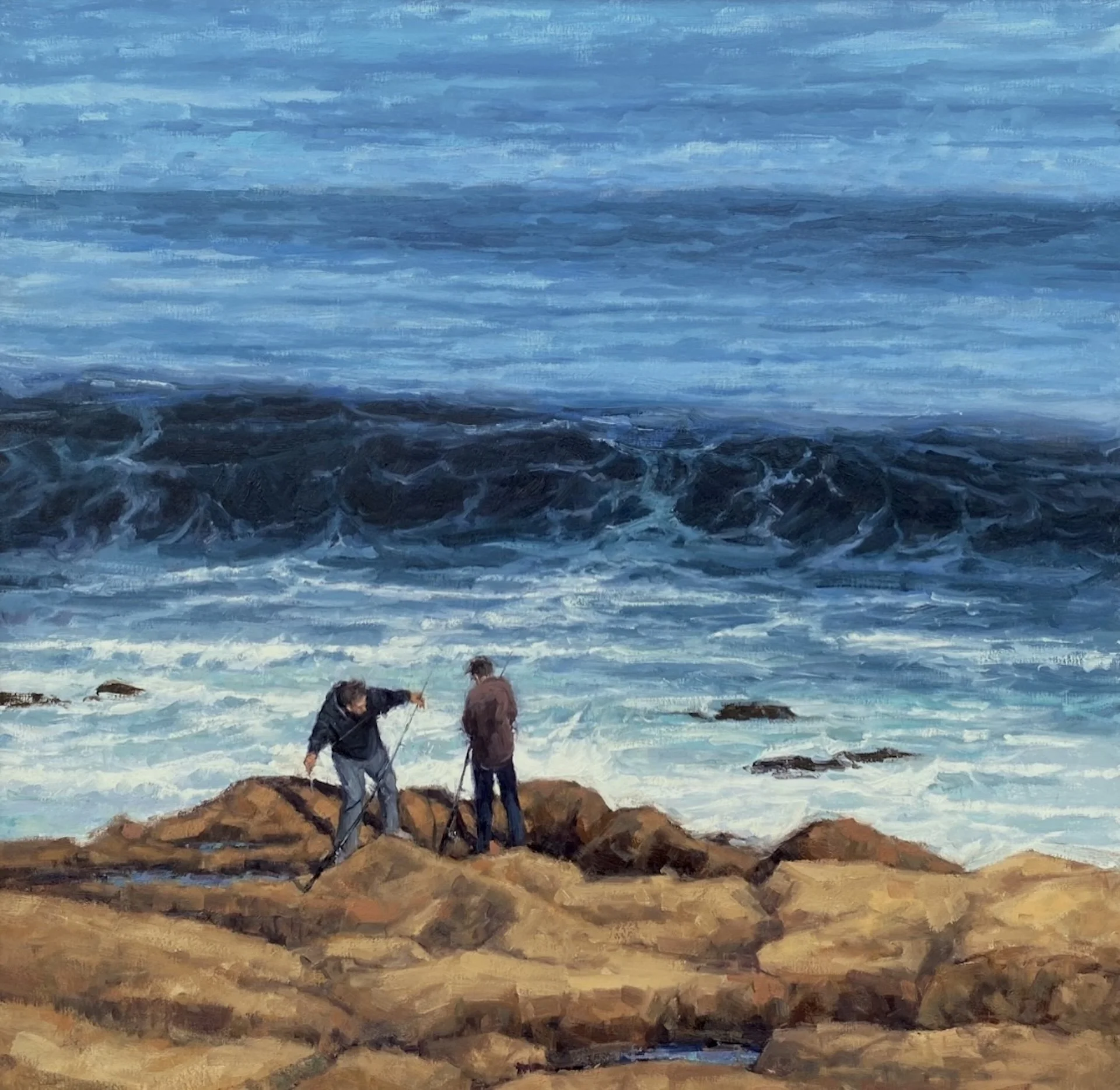 Surf Fishing - 36x36 - oil
