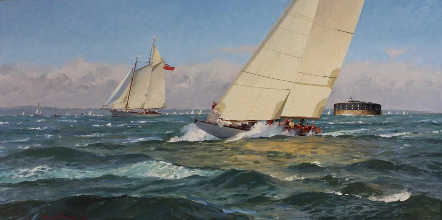  America's Cup Sesquicentennial Jubilee  —  David Bareford  — oil — 24x48 inches — $24,000