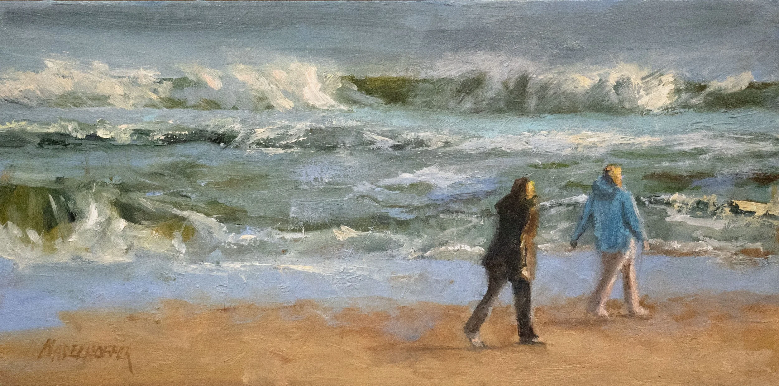 Beach Walkers 6x12 oil.jpg
