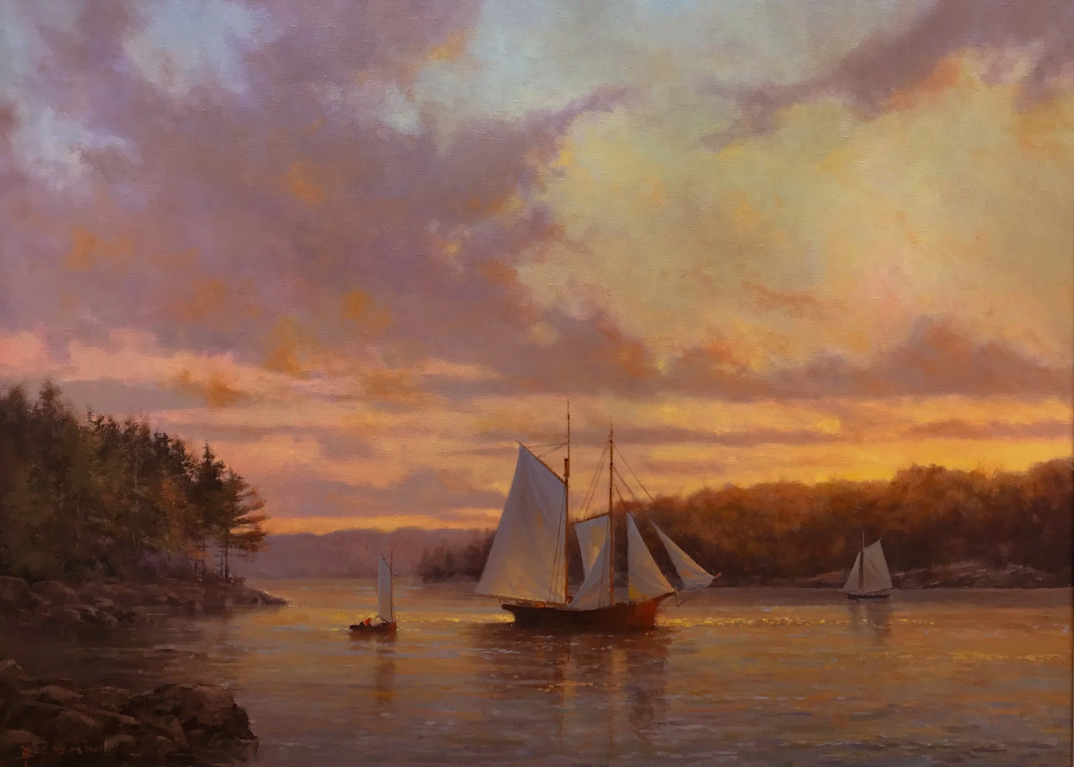 Dusk on Harmon River, Georgetown ME 30x40