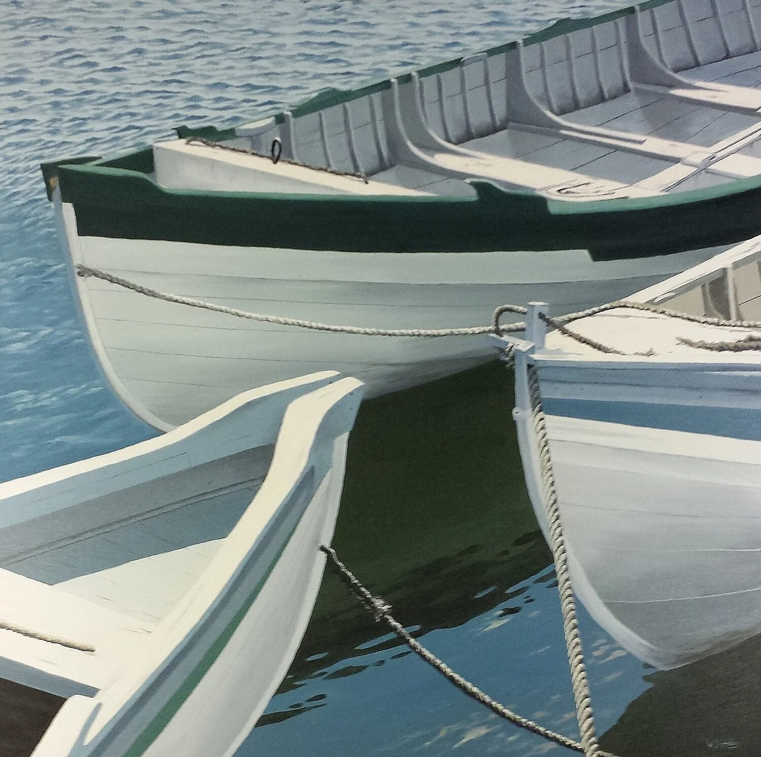 MERIT AWARD:  Three Whaleboats  — William D. Hobbs — oil — 48x48 inches — $8,500 — sale pending