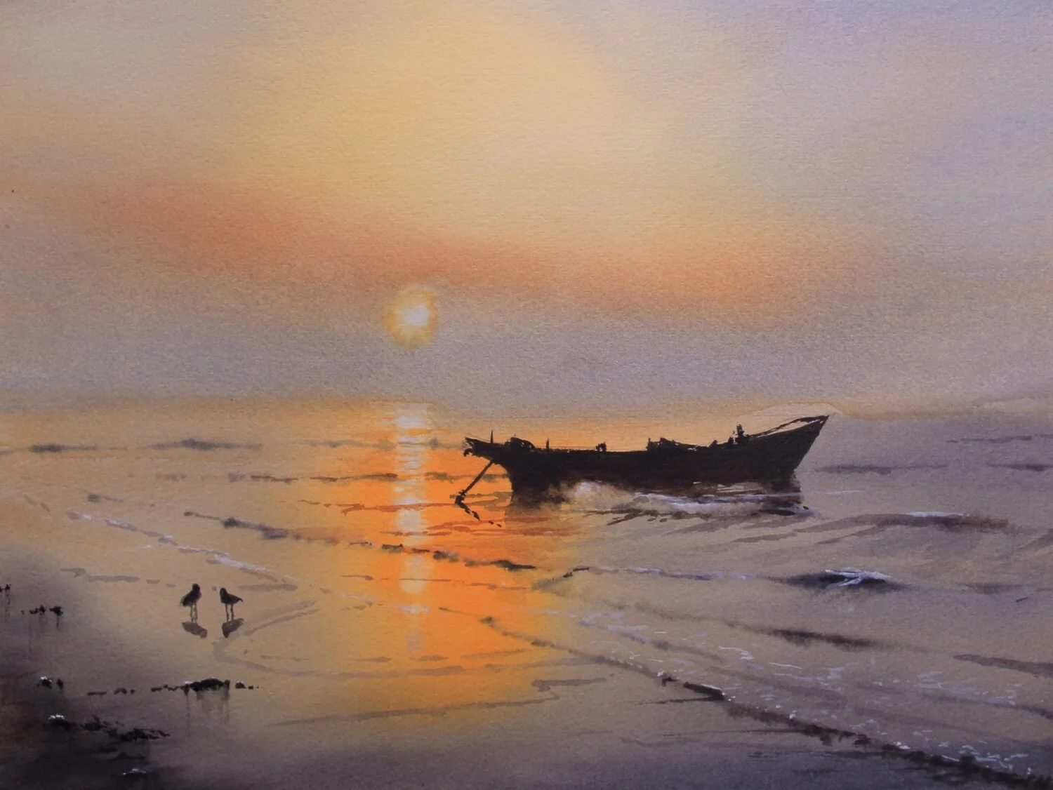  Evening Contemplation  — Jan Min — watercolor — 11x15 inches — $1,600