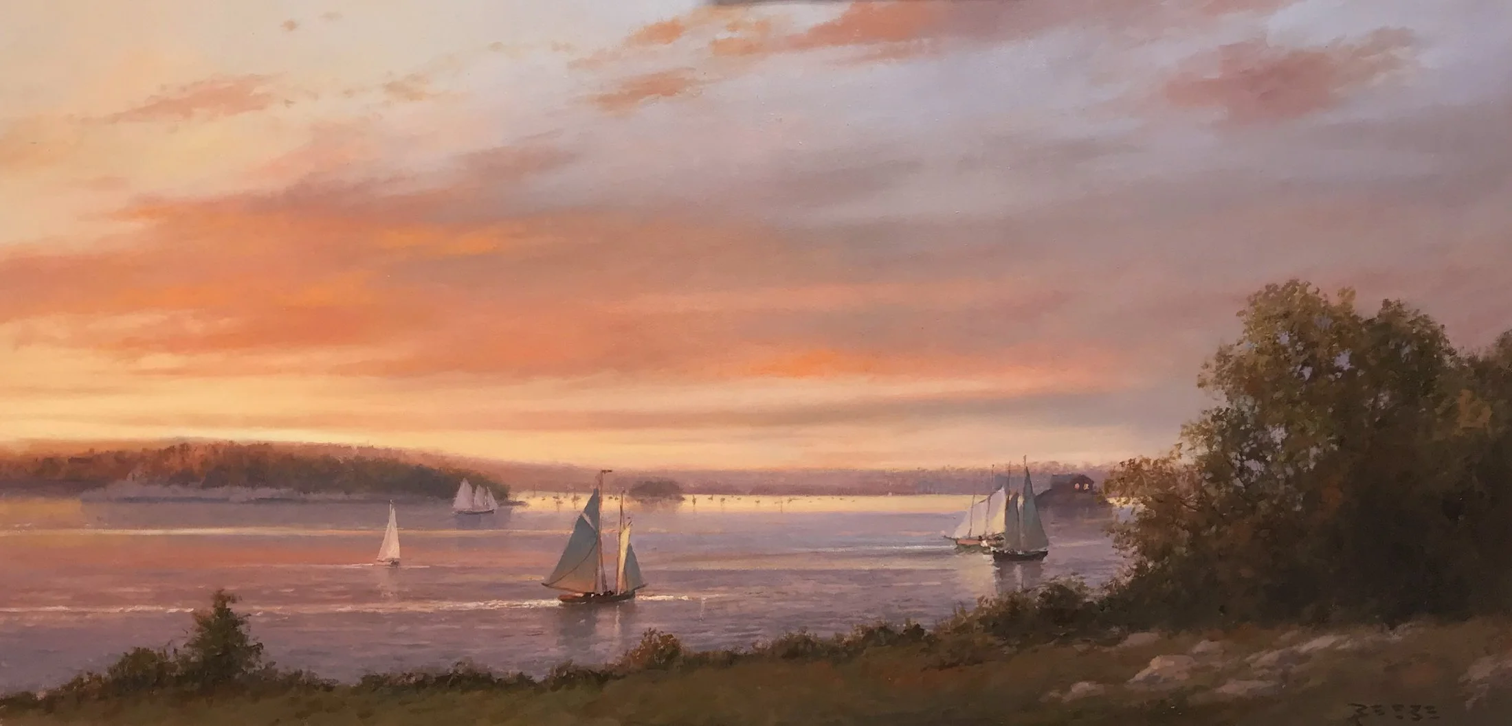 View of Narragansett Bay from Newport 12x24”