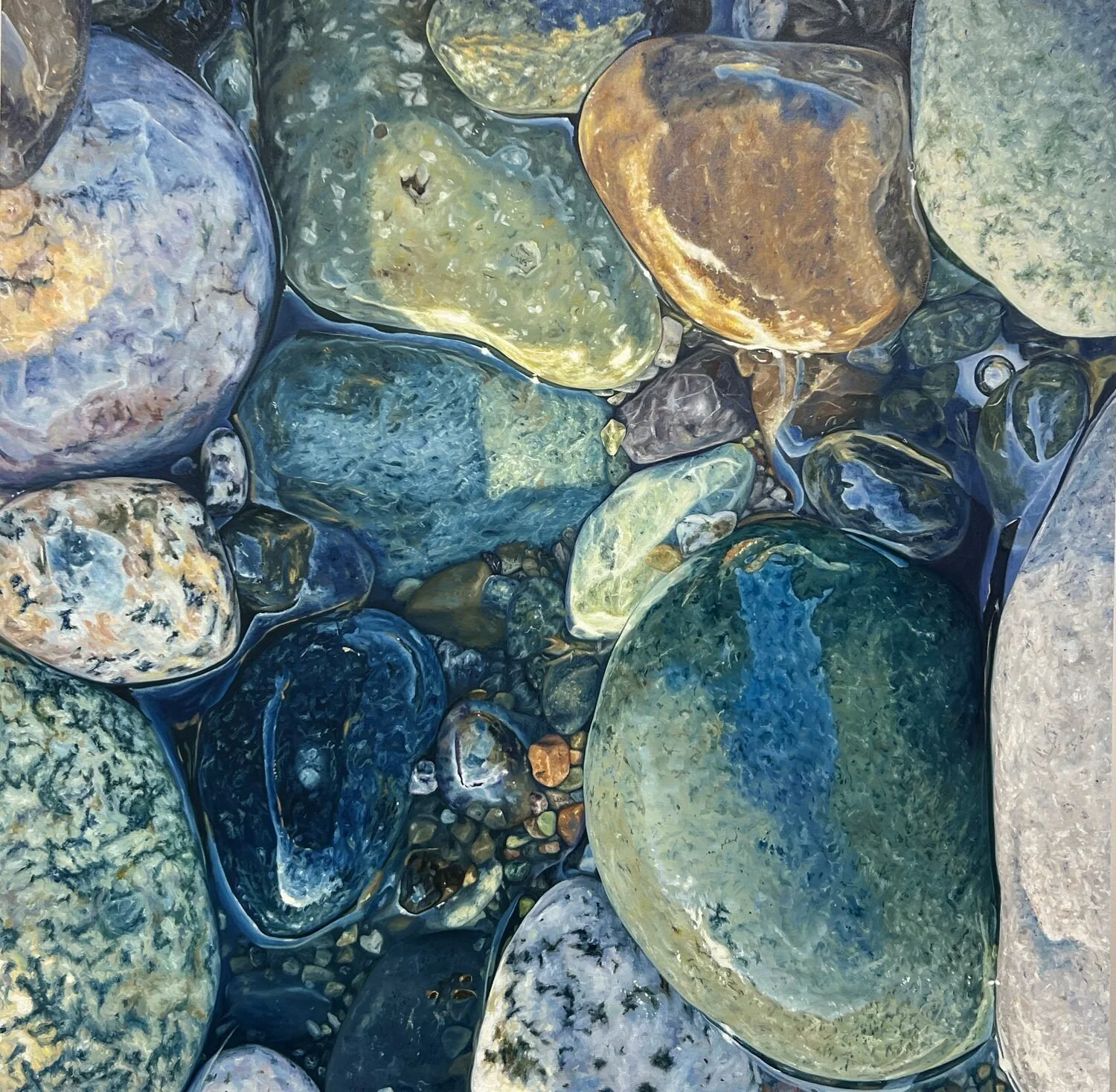  On The Rocks  — Debbie Daniels — oil— 48 x 48 inches