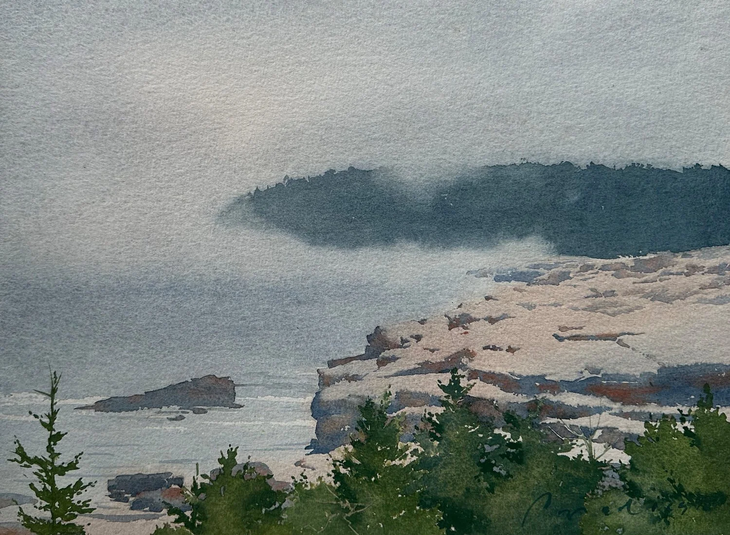  Acadian Mist  — Joel Popadics — watercolor — 10x14 inches — $1,900
