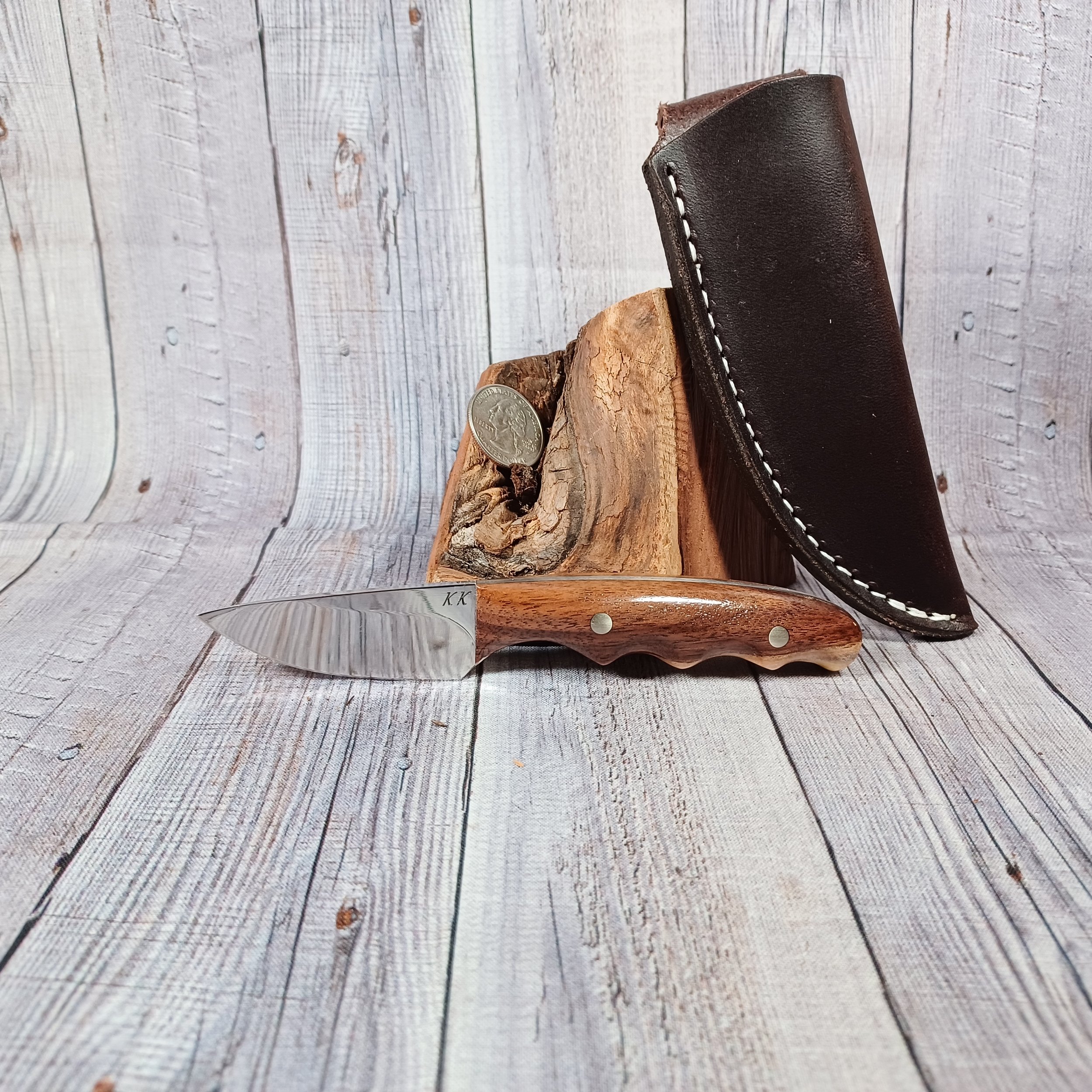  2 1/4” UC blade, Myrtle wood scales 