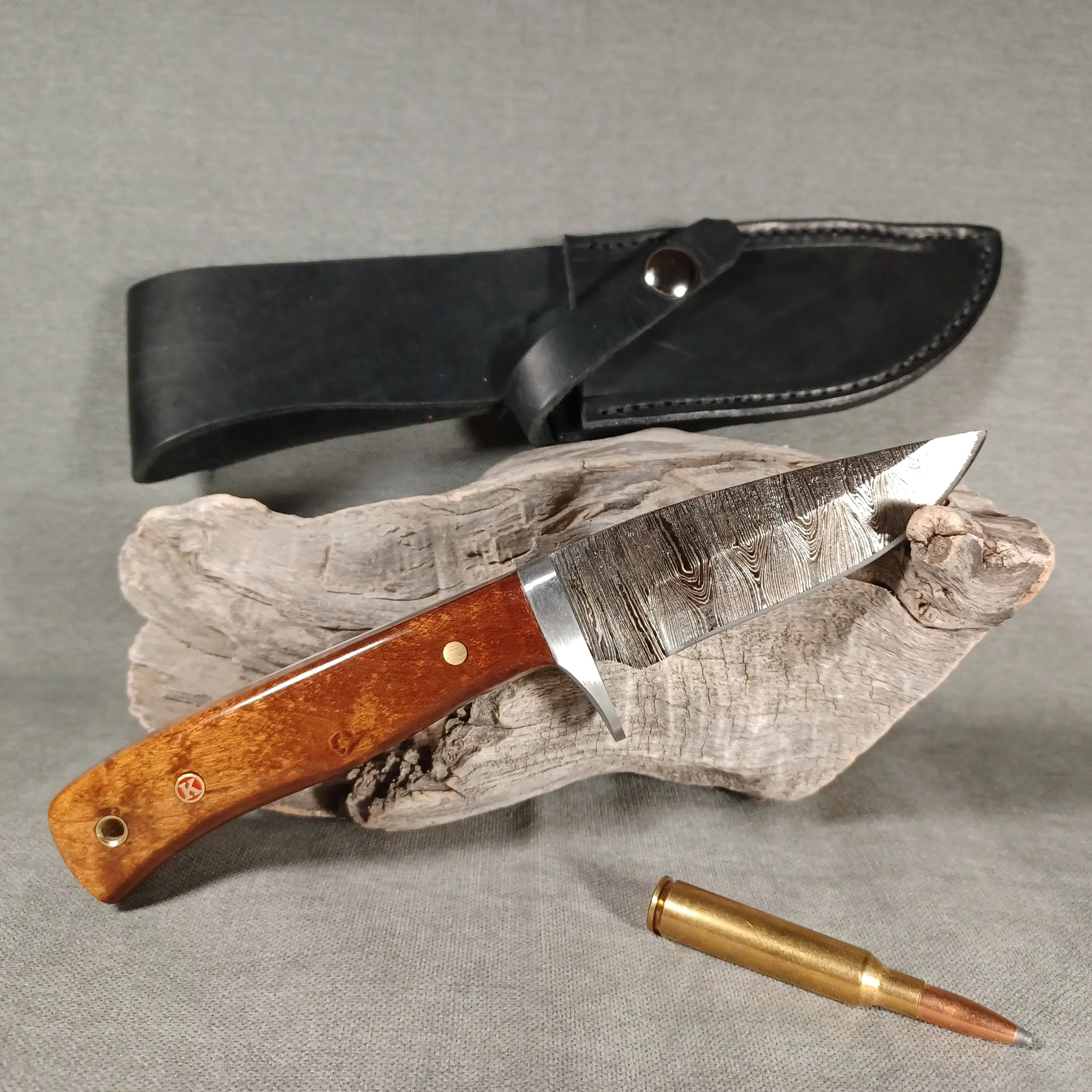 Damascus Hunter, Baked Birdseye Maple