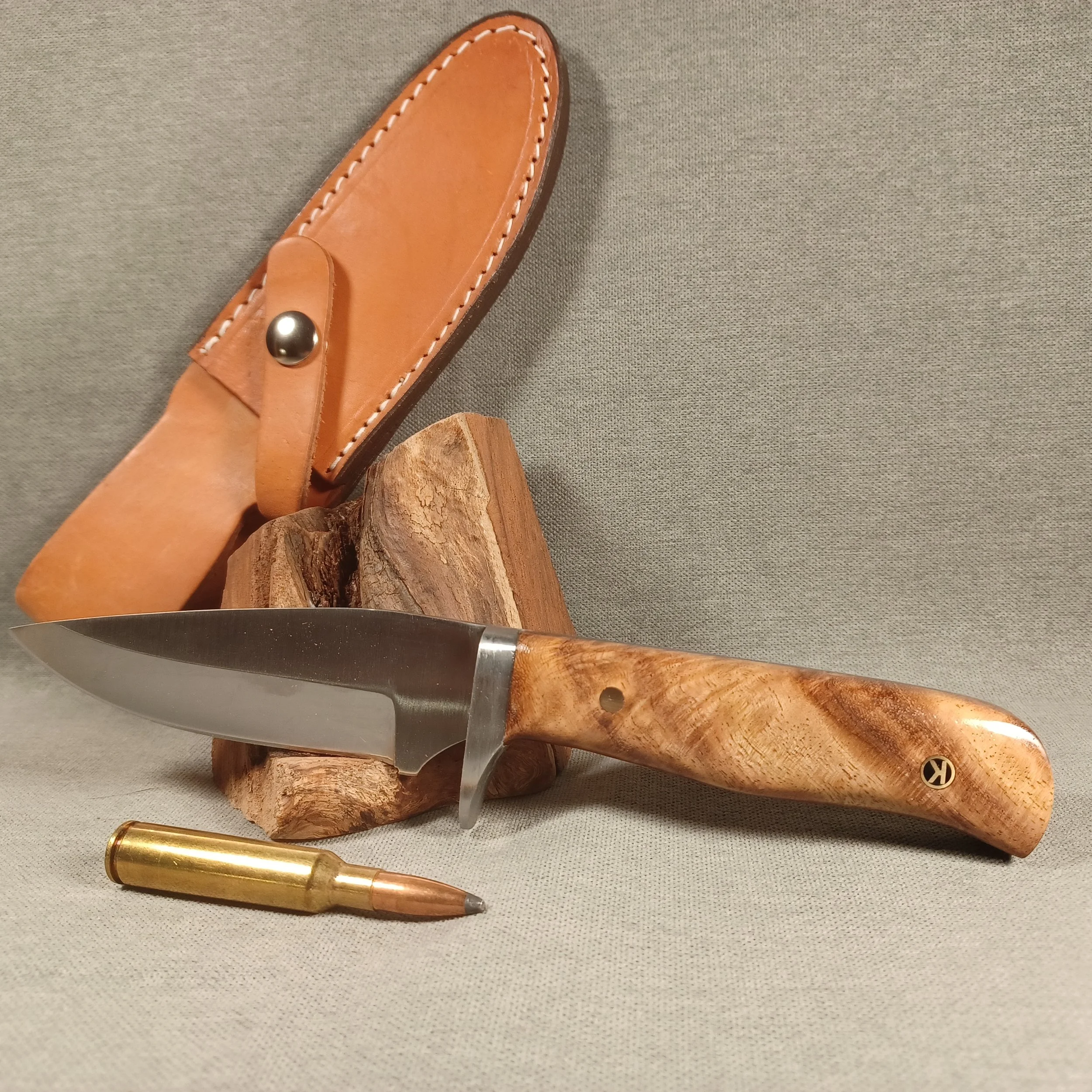 3” Stainless hunter, East Indian Rosewood