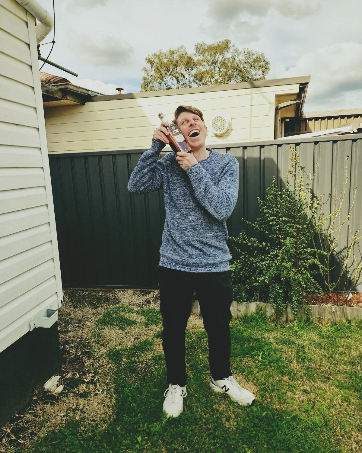 That feeling when your Amber Lane whisky delivery arrives 🙌
Daniel Moss received a free bottle of our Equinox whisky this week, as part of a recent giveaway at our Sydney Whisky Live event. 
To say he was excited to receive his Amber Lane order is