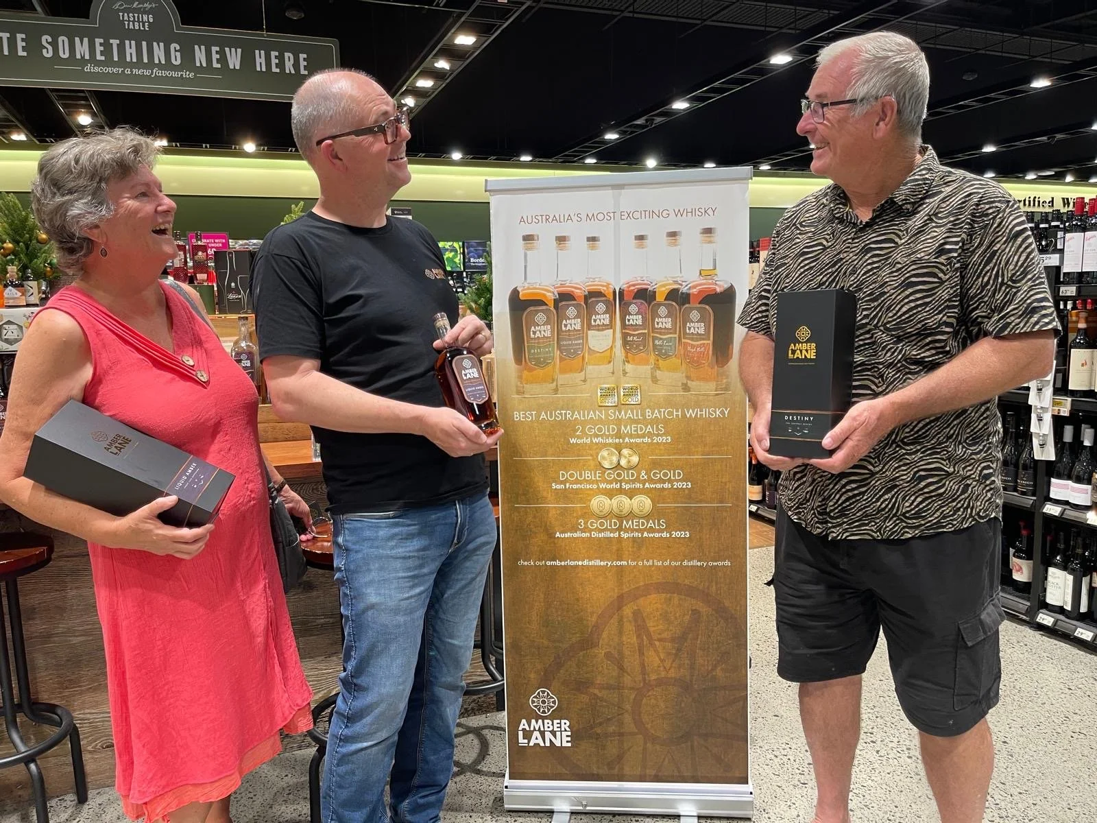 Ever wondered *exactly* what goes on at an Amber Lane x Dan Murphy's in-store tasting?

Firstly, it&rsquo;s free whisky on-pour!

It's also a chance to enjoy one (or several!) drams of our award-winning whisky &amp; to chat with our passionate Amber 