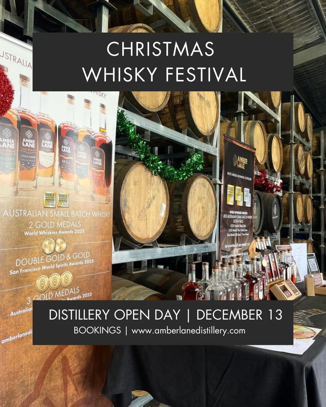 Join us for our special distillery open day this Saturday (December 13) - our first-ever Christmas whisky festival! 

🌲Celebrate the Central Coast launch of our 2025 Sleigh Bells expression - grab a bottle (or two!) before it sells out.

🌲Sample &a