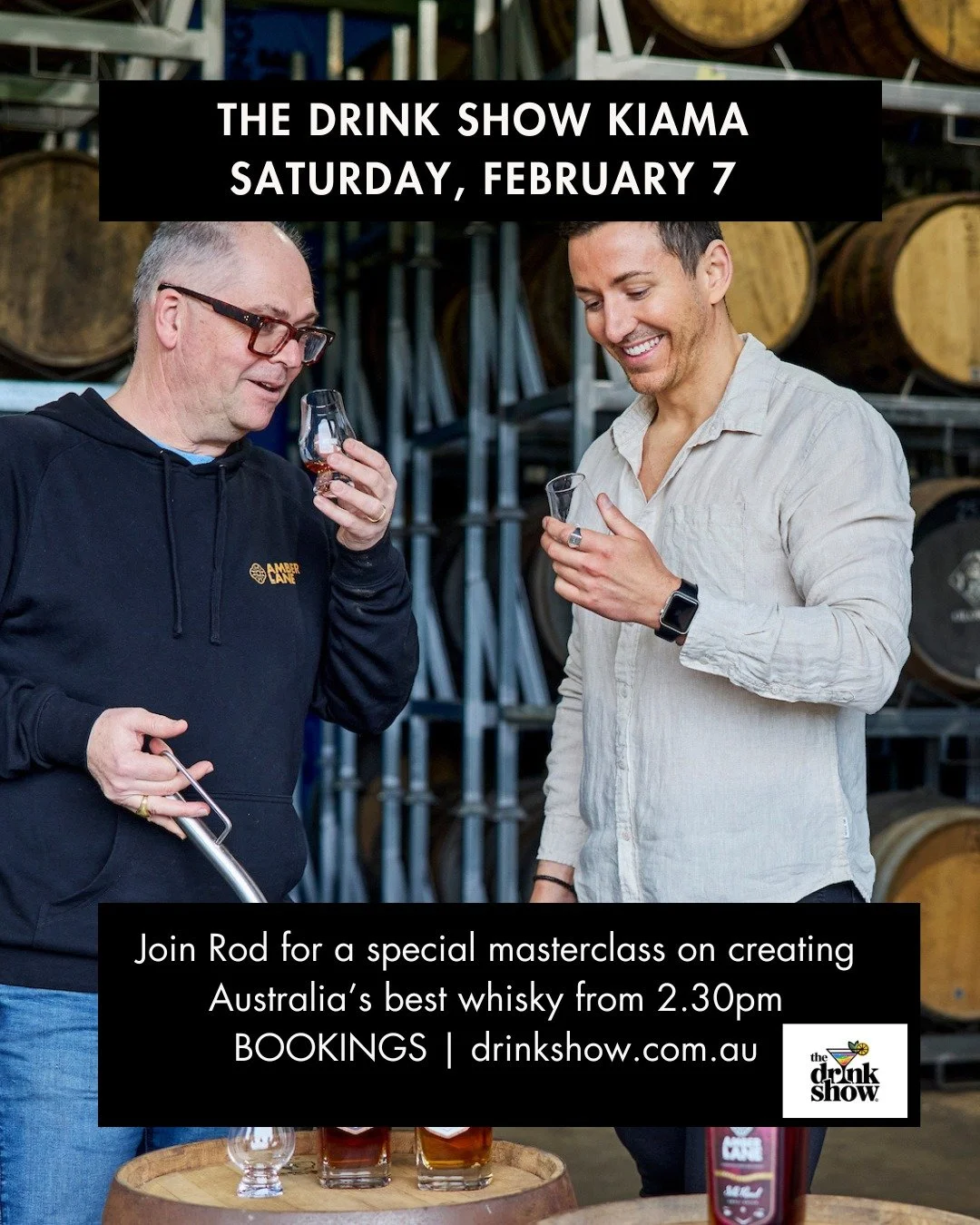 Illawarra and South Coast fans, this one's for you!

Join us at Kiama on Saturday, February 7 for The Drink Show - a boutique coastal tasting event.

Rod will be hosting a masterclass from 2.30pm on the secret behind Australia's best whisky, our Equi