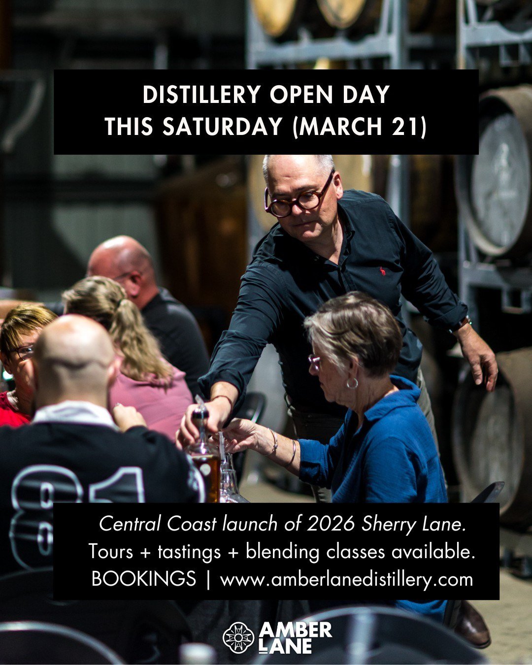OPEN DAY | We're swinging open the distillery doors this Saturday (March 21) for our monthly open day. 

This Saturday will mark the Central Coast launch of our 2026 limited release Sherry Lane - the latest expression to join the Amber Lane family. T