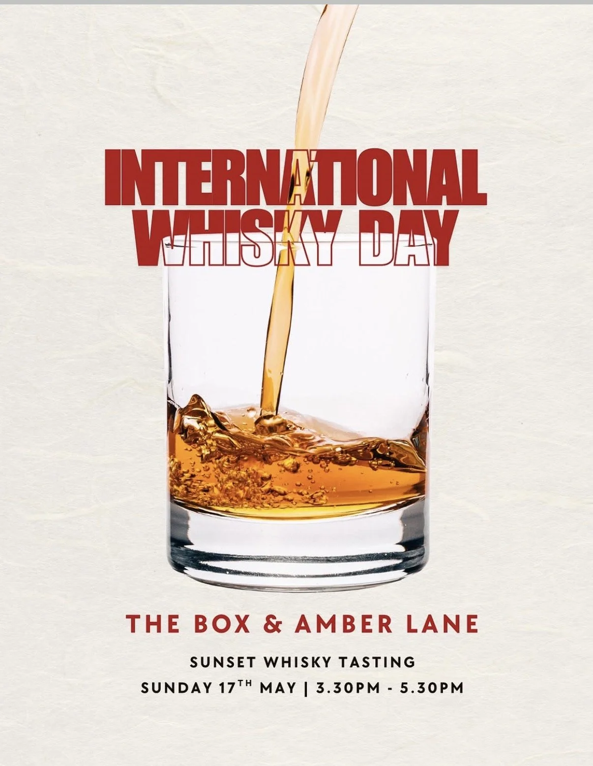International Whisky Day - The Box x Amber Lane