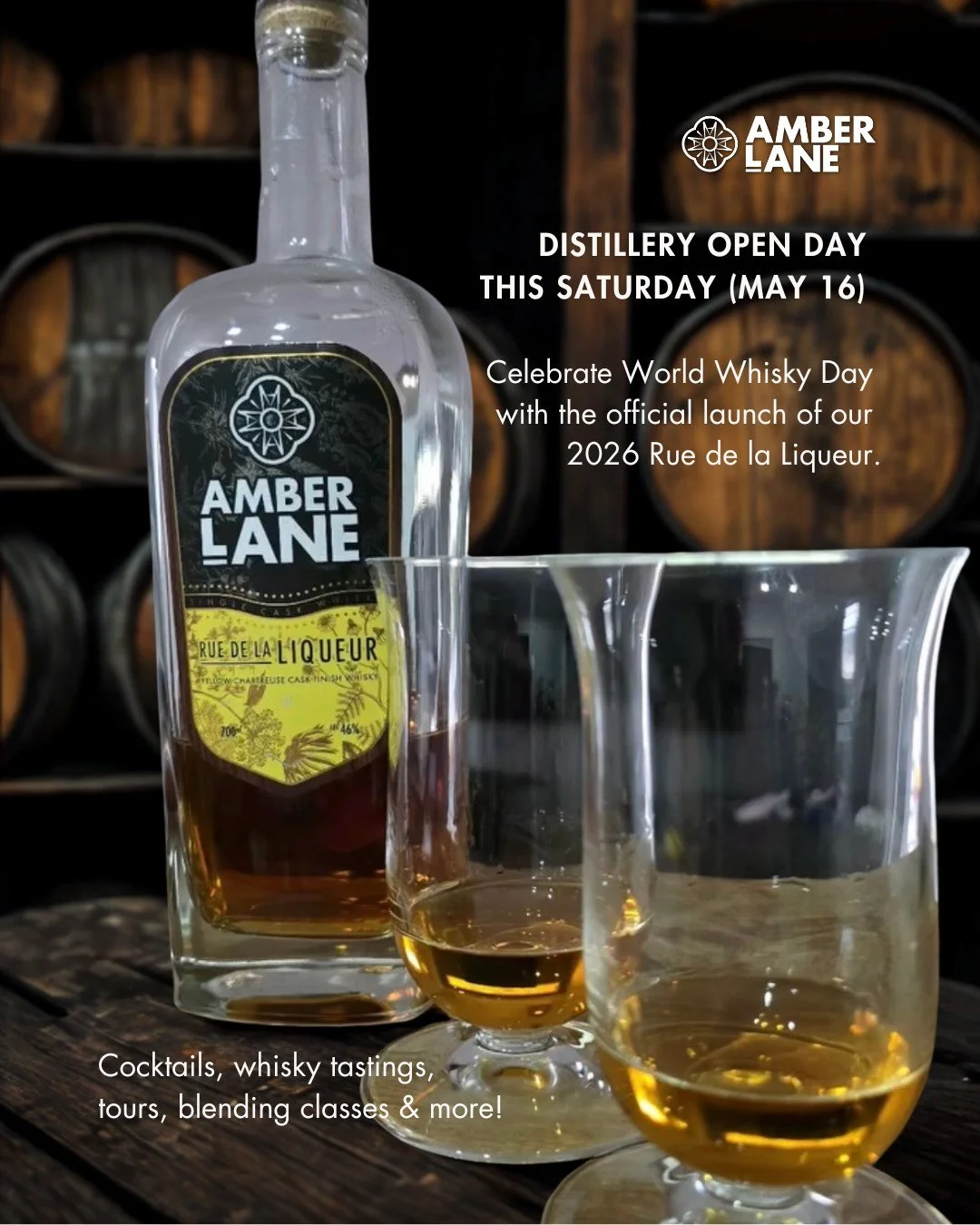 DISTILLERY OPEN DAY | We're throwing open our distillery doors this Saturday (May 16) to celebrate World Whisky Day!

Our May open day is also the official launch of our 2026 Rue de la Liqueur - the highly anticipated second-fill of the first-ever wh