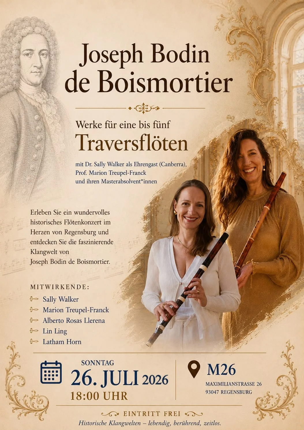 Joseph Bodin de Boismortier - Werke für eine bis fünf Traversflöten
