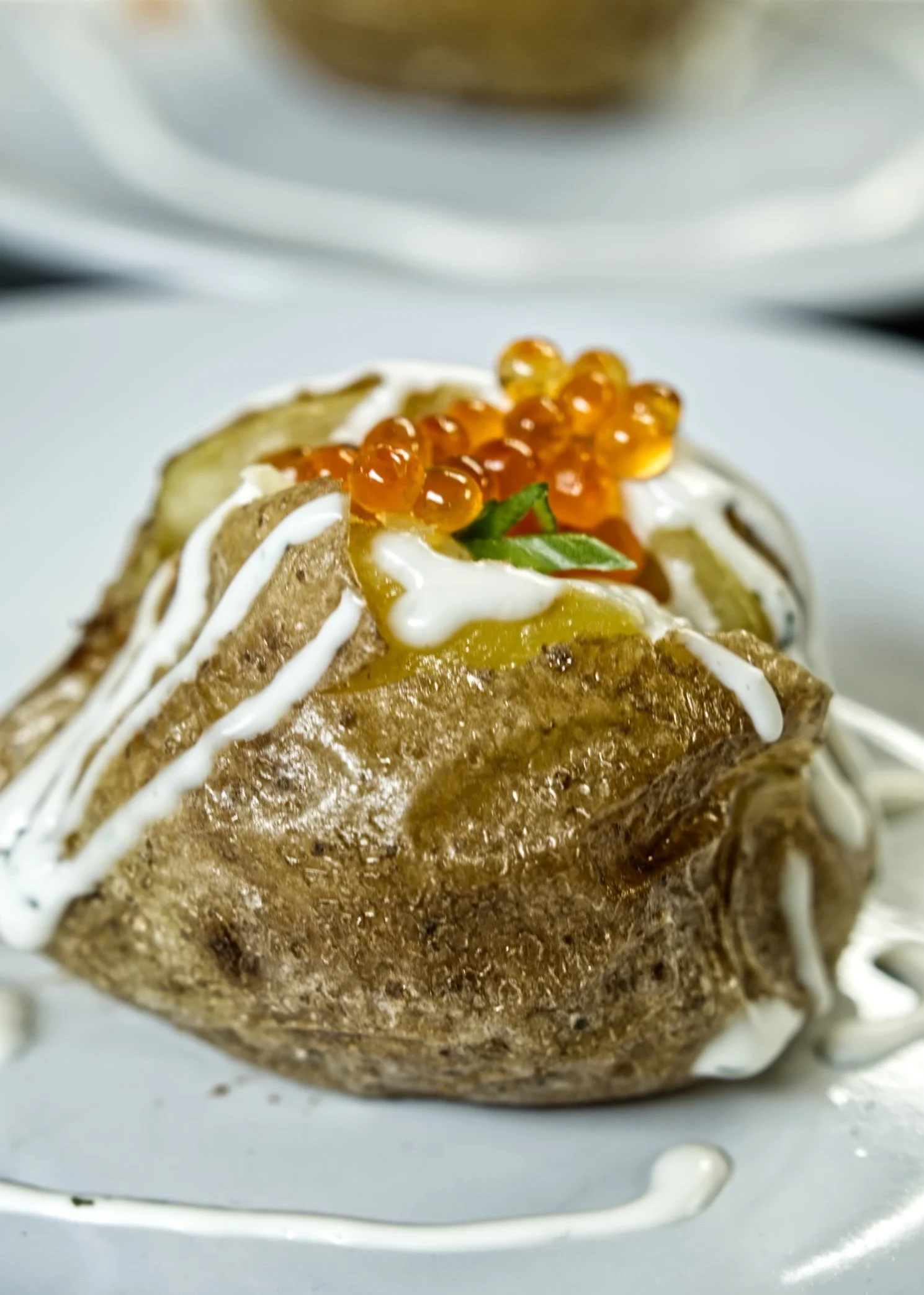 potato, creme fraiche, roe