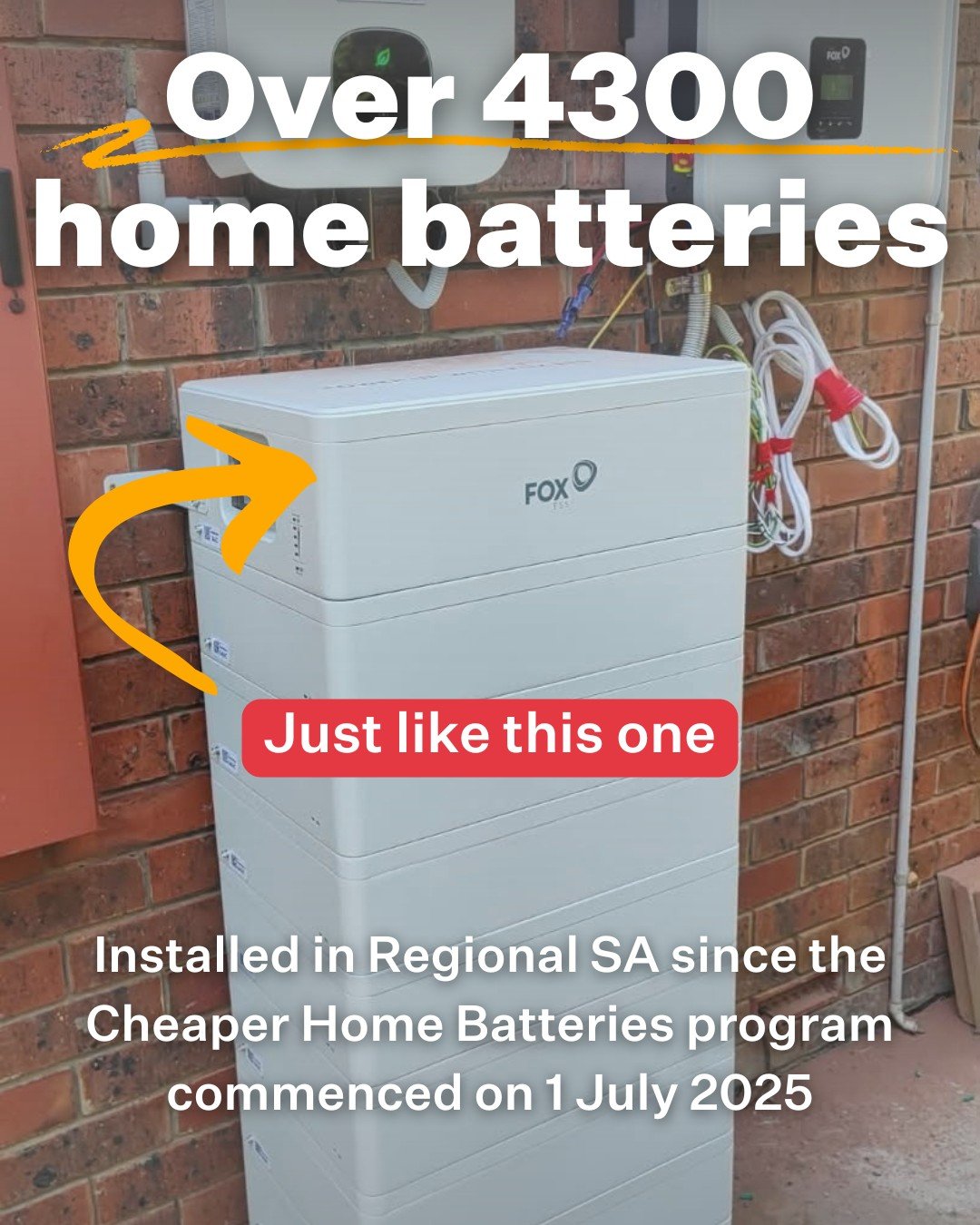 South Australia is punching above it&rsquo;s weight in the roll-out of home battery storage with over 25,000 units installed across our state since the Cheaper Home Batteries program was introduced in July, and more than 4300 of those in regional Sou