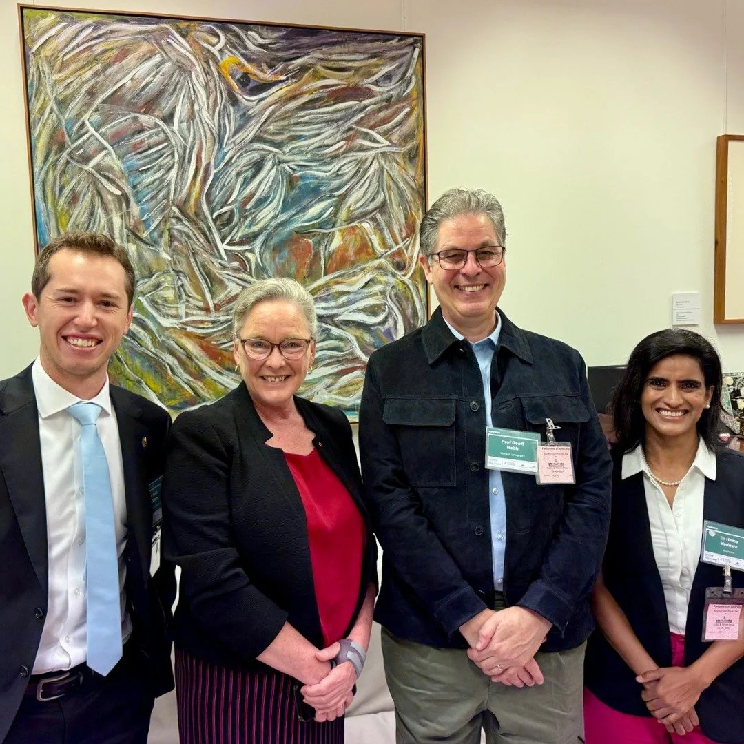 Great to meet Dr Hema Wadhwa, Professor Geoff Webb, and Dr Seth Cones last week, and to learn about their research in sustainable energy, artificial intelligence, and movement ecology and wildlife science during Science Meets Parliament 2026.