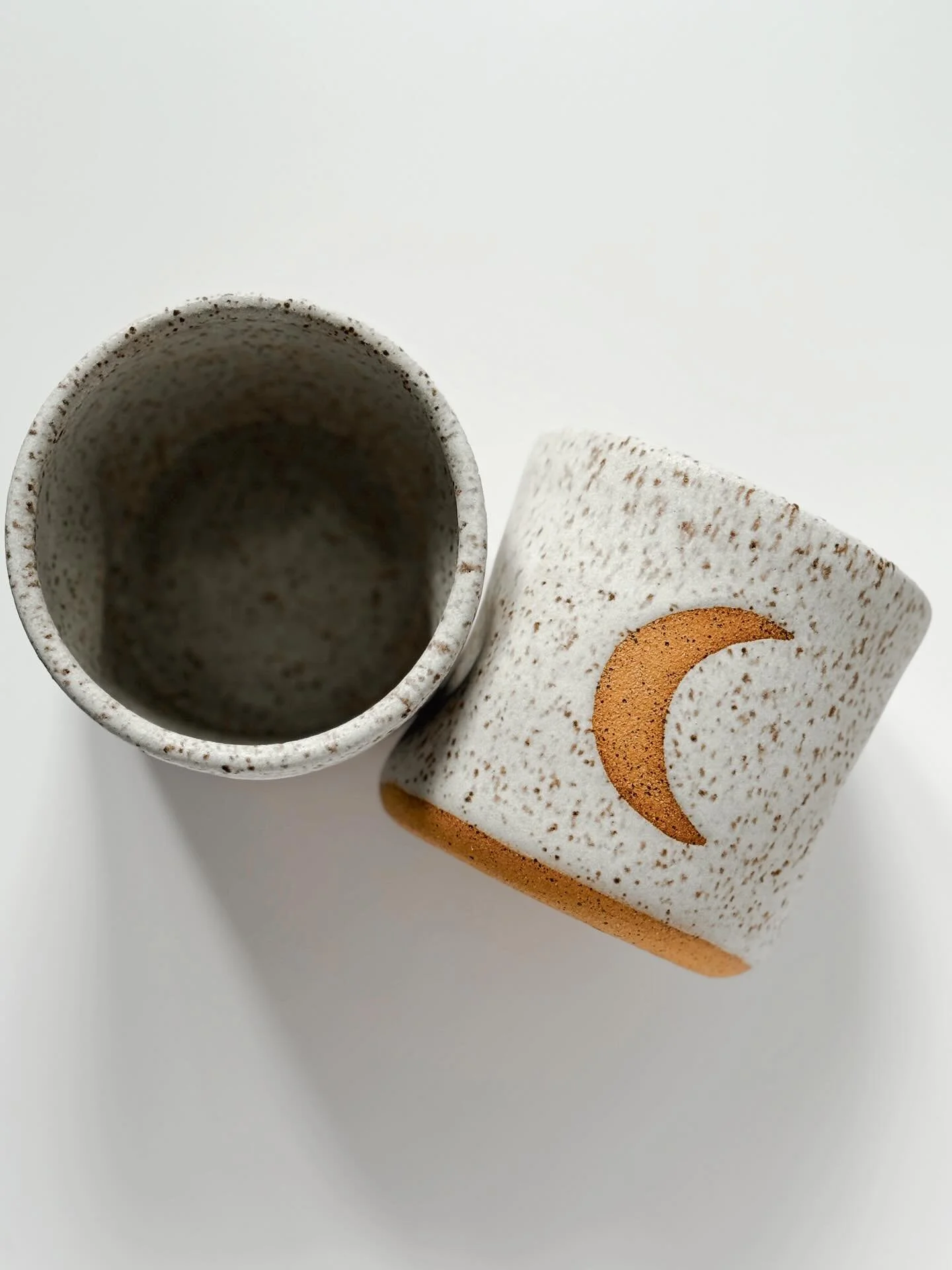 The Winter Moon teacups are officially live ✨
Handmade by my dear friend and ceramicist, Jacqueline Dorion &mdash; each one unique, intentional, and full of her magic.

This collection includes two styles:
🌙 Pinch Moon Cup &mdash; taller, with the m