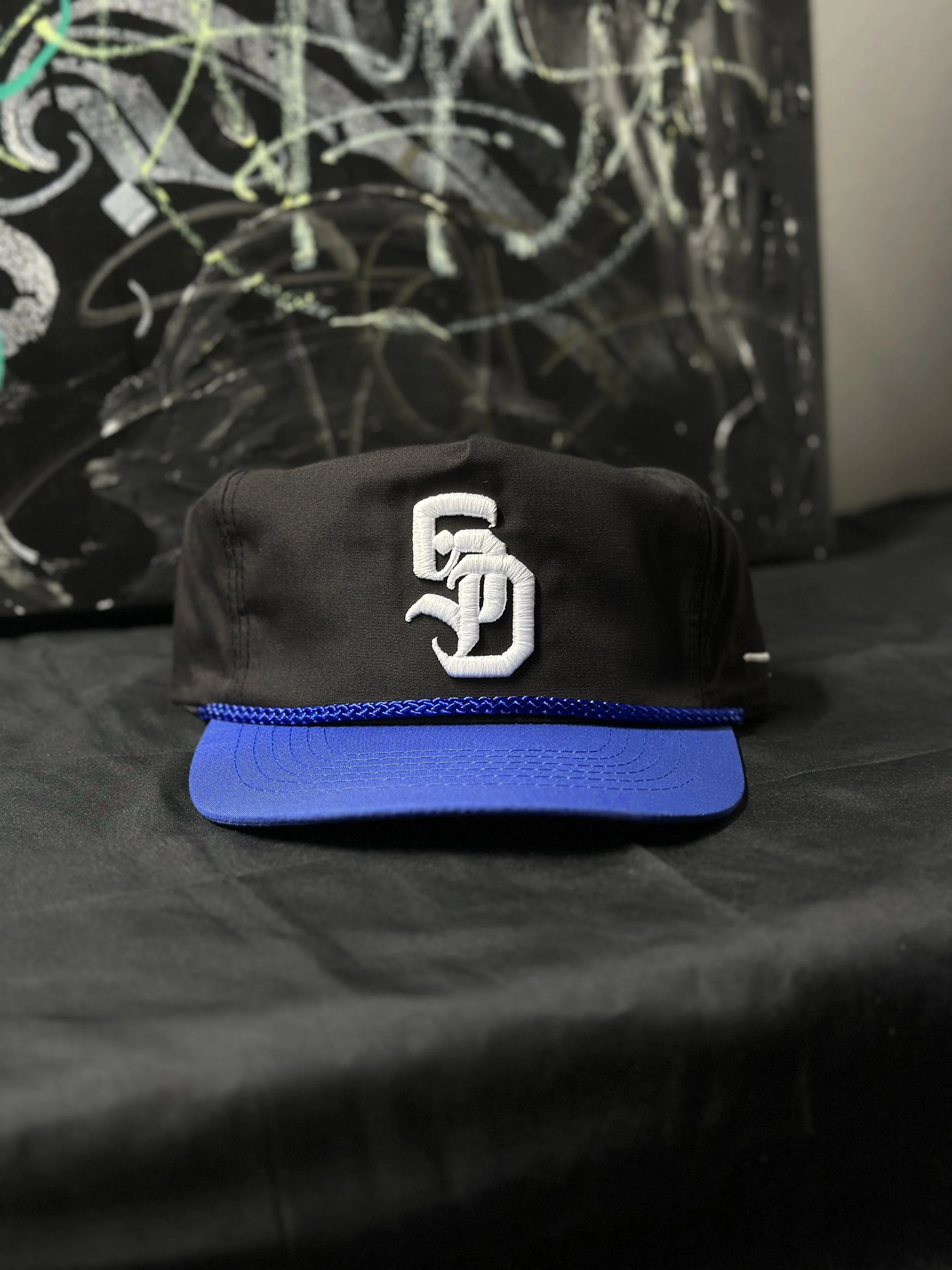 SD MONOGRAM ZIP-STRAP (BLACK/WHITE/BLUE) *Limited*