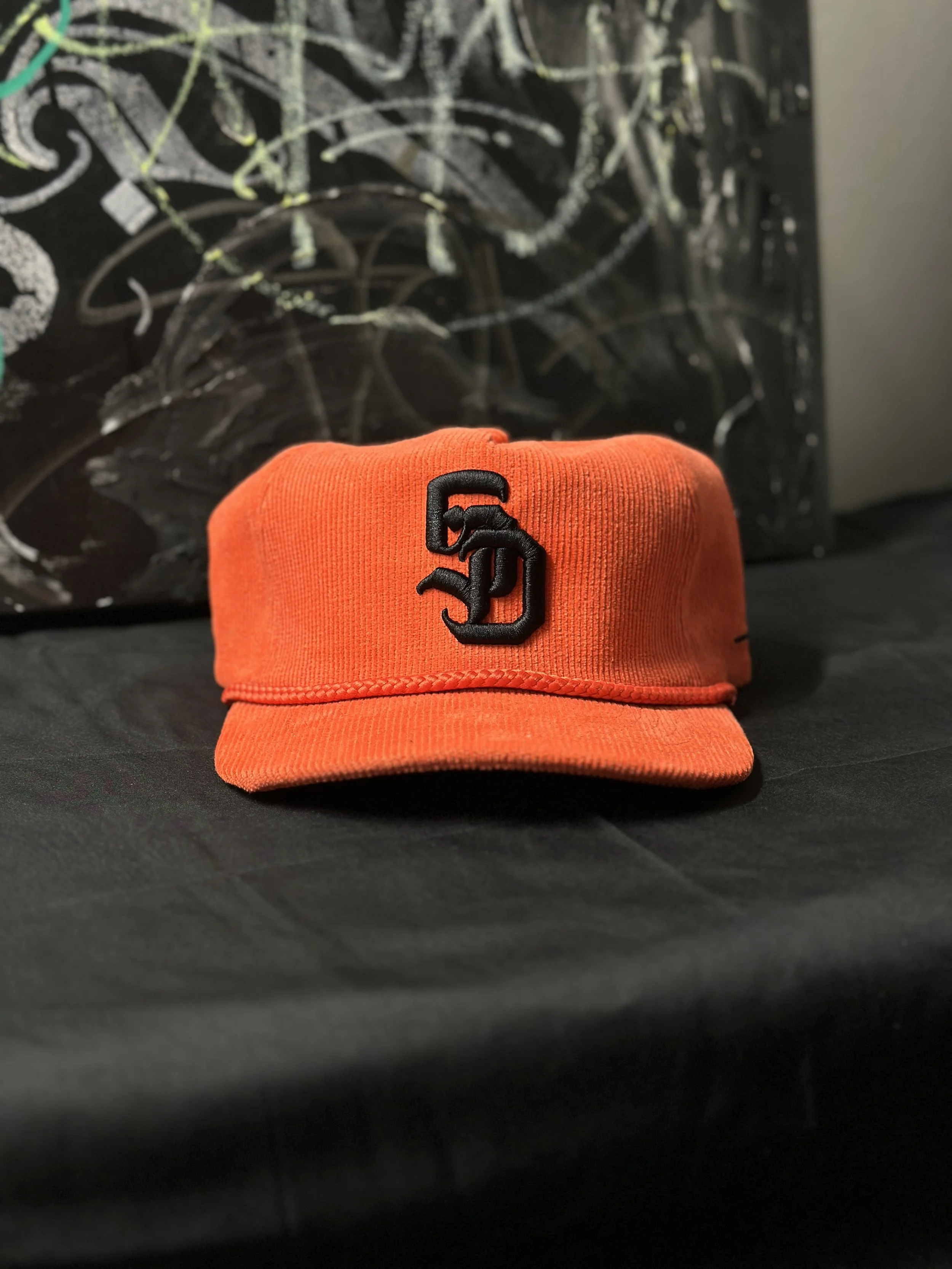SD MONOGRAM SNAPBACK (SALMON CORDUROY)