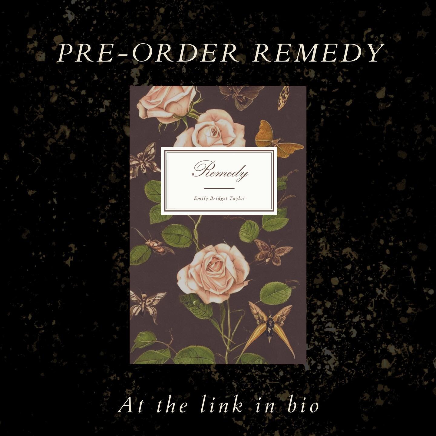 OMG, REMEDY IS READY TO PRE-ORDER 🥀🖋️🕯️📕

This gothic love story is a 134-page poetry collection for those who REFUSE to be extinguished 🔥

It is a four part story that will take you through the Falling, Severing, Healing and Resurrecting &mdash