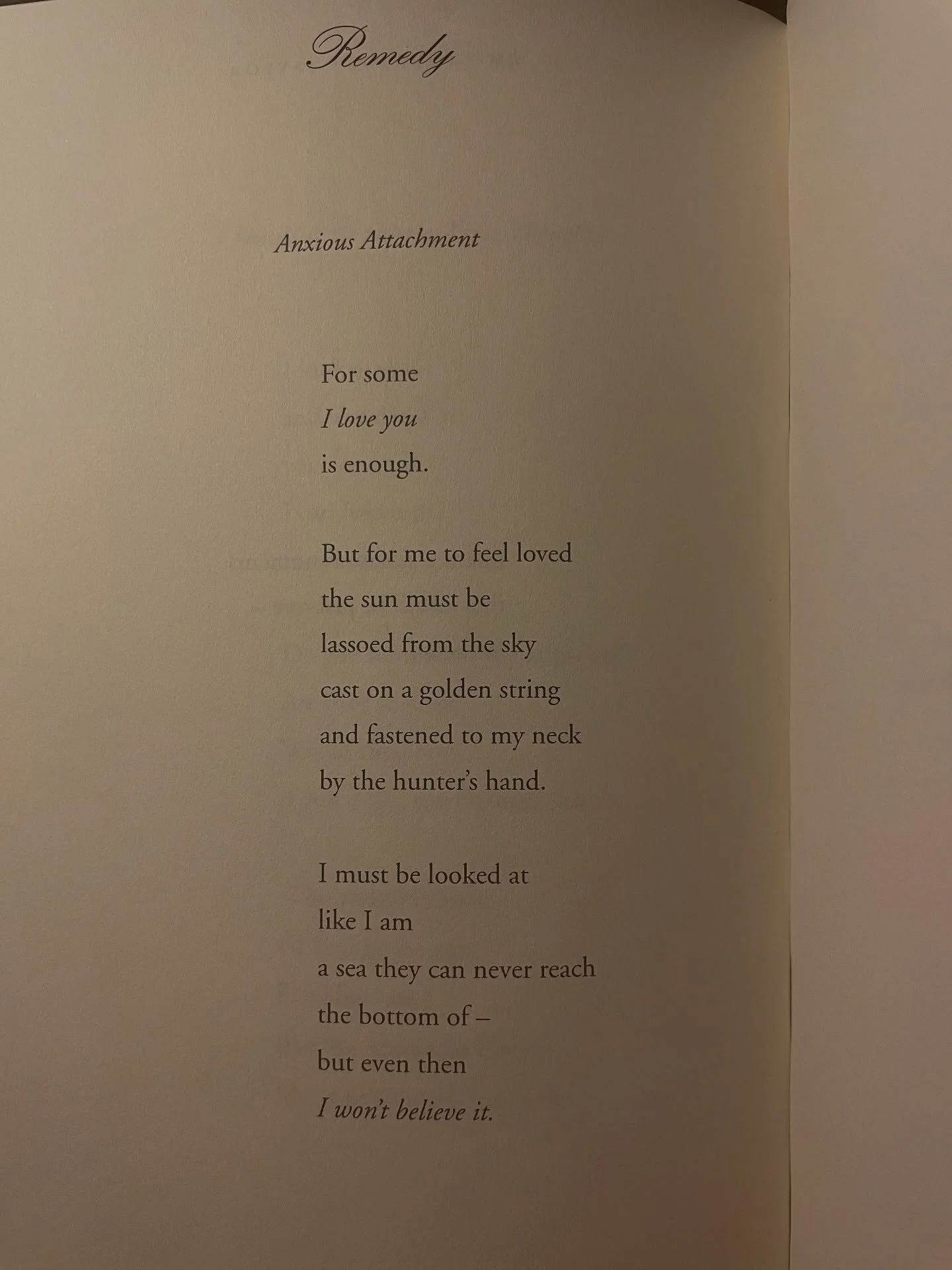 I asked him what he most wanted to heal in me, and he said, this 🖤

📜 Poem from my book Remedy 🥀

#poem #poetry #poems #healing #anxiousattachment