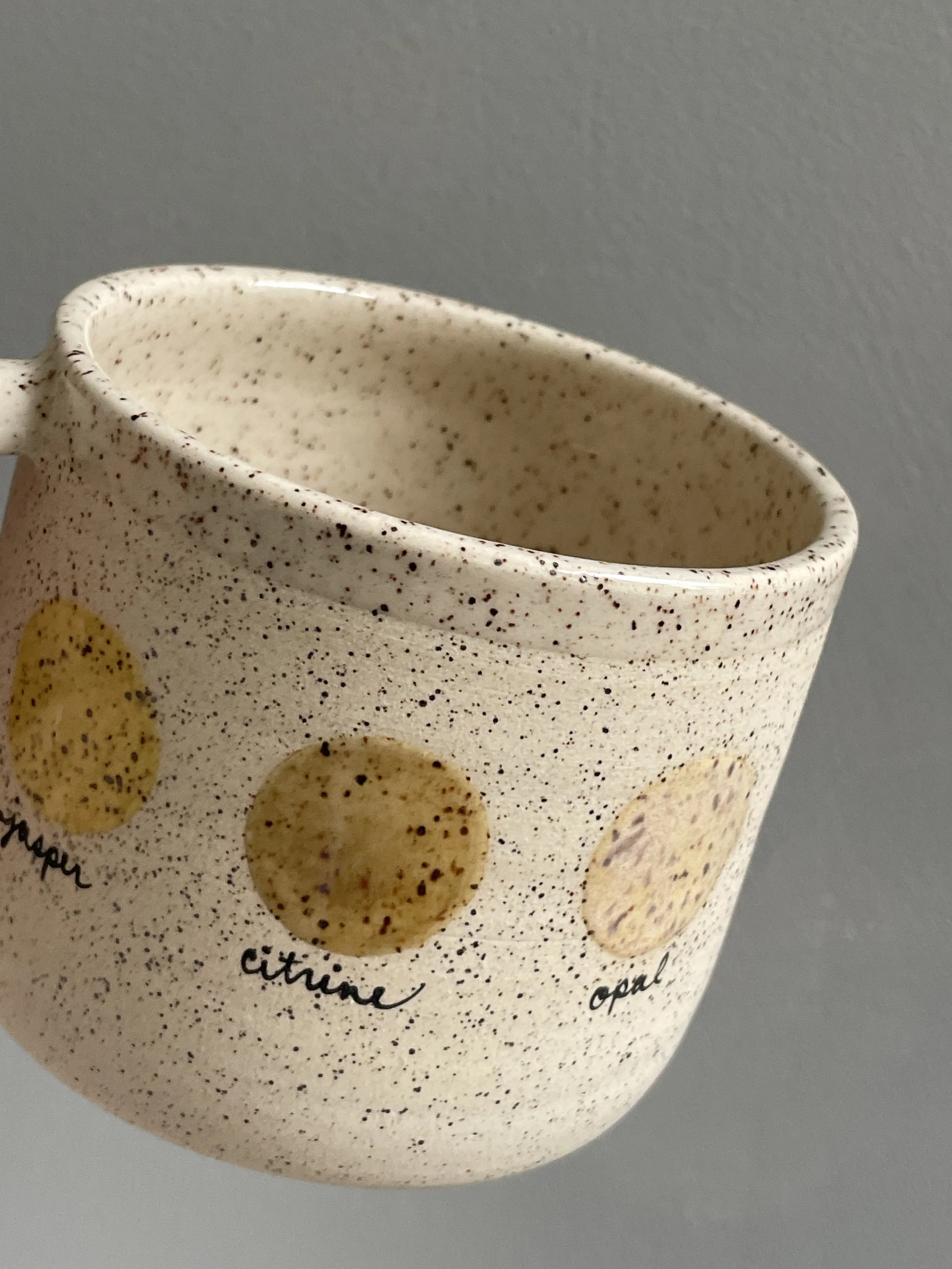 swatches mug - yellow/pink palette - rockhound