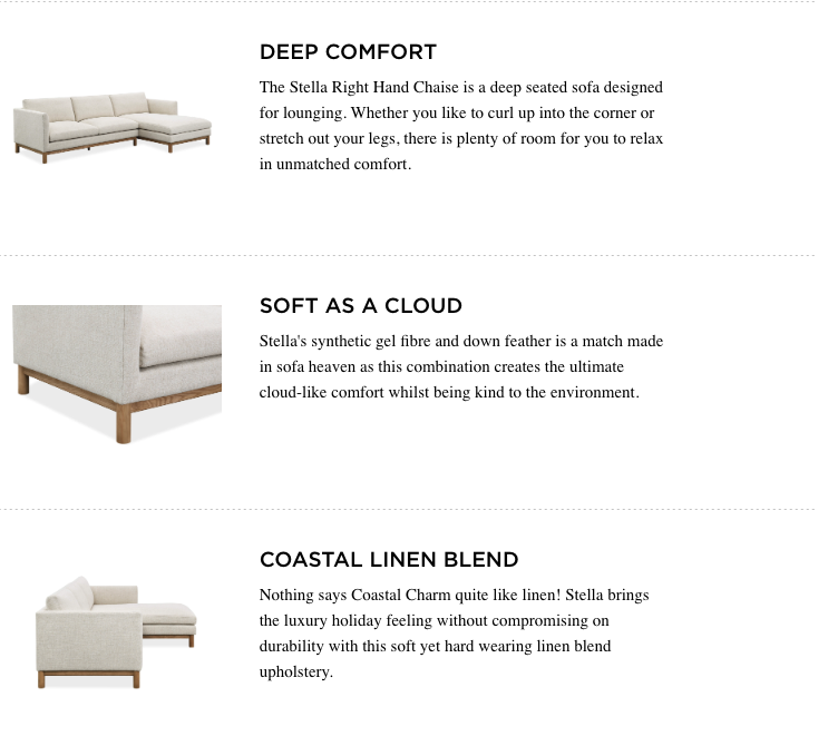 Stella RH Chaise Sofa