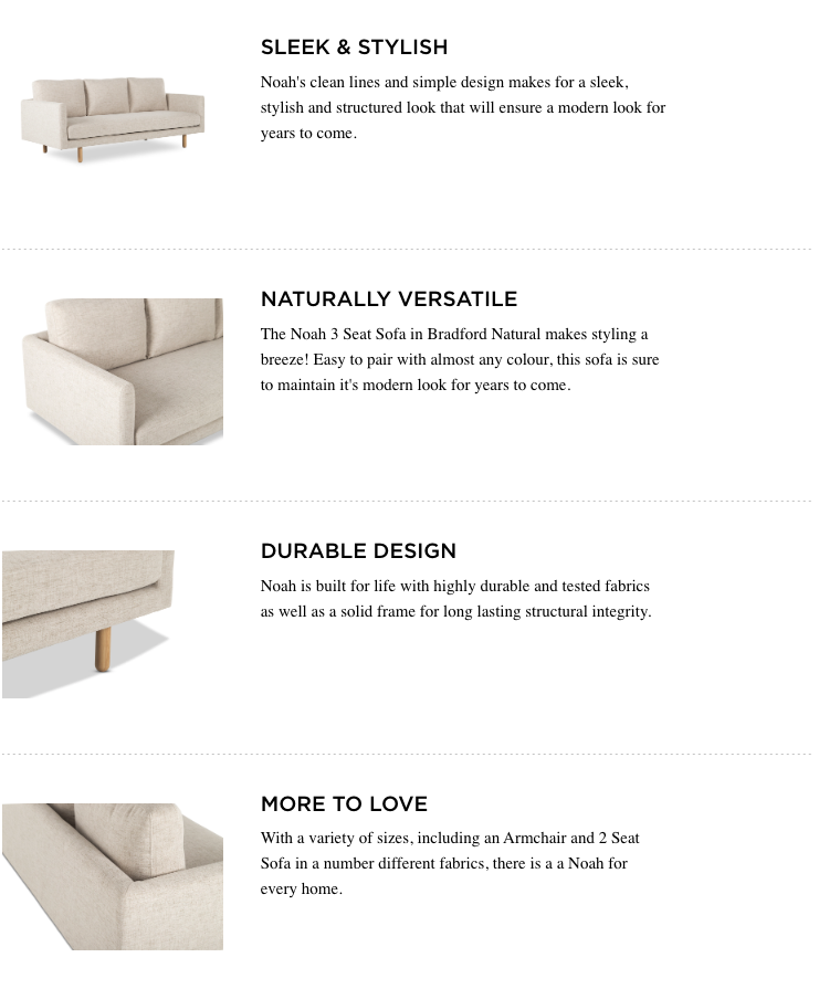 Noah 3 Seat Sofa