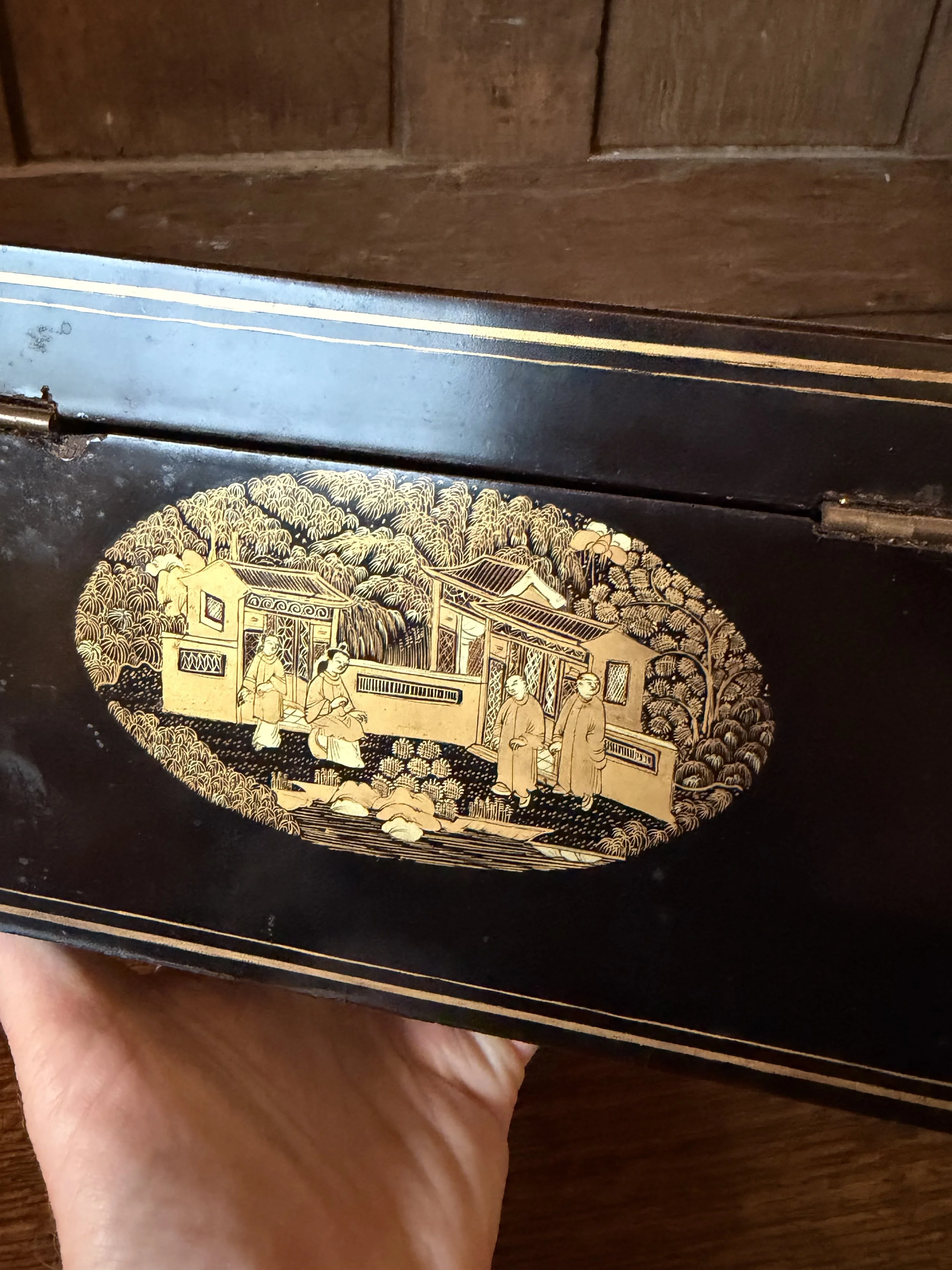 This is a picture of a mid 19th century Chinese export lacquer box c1860.