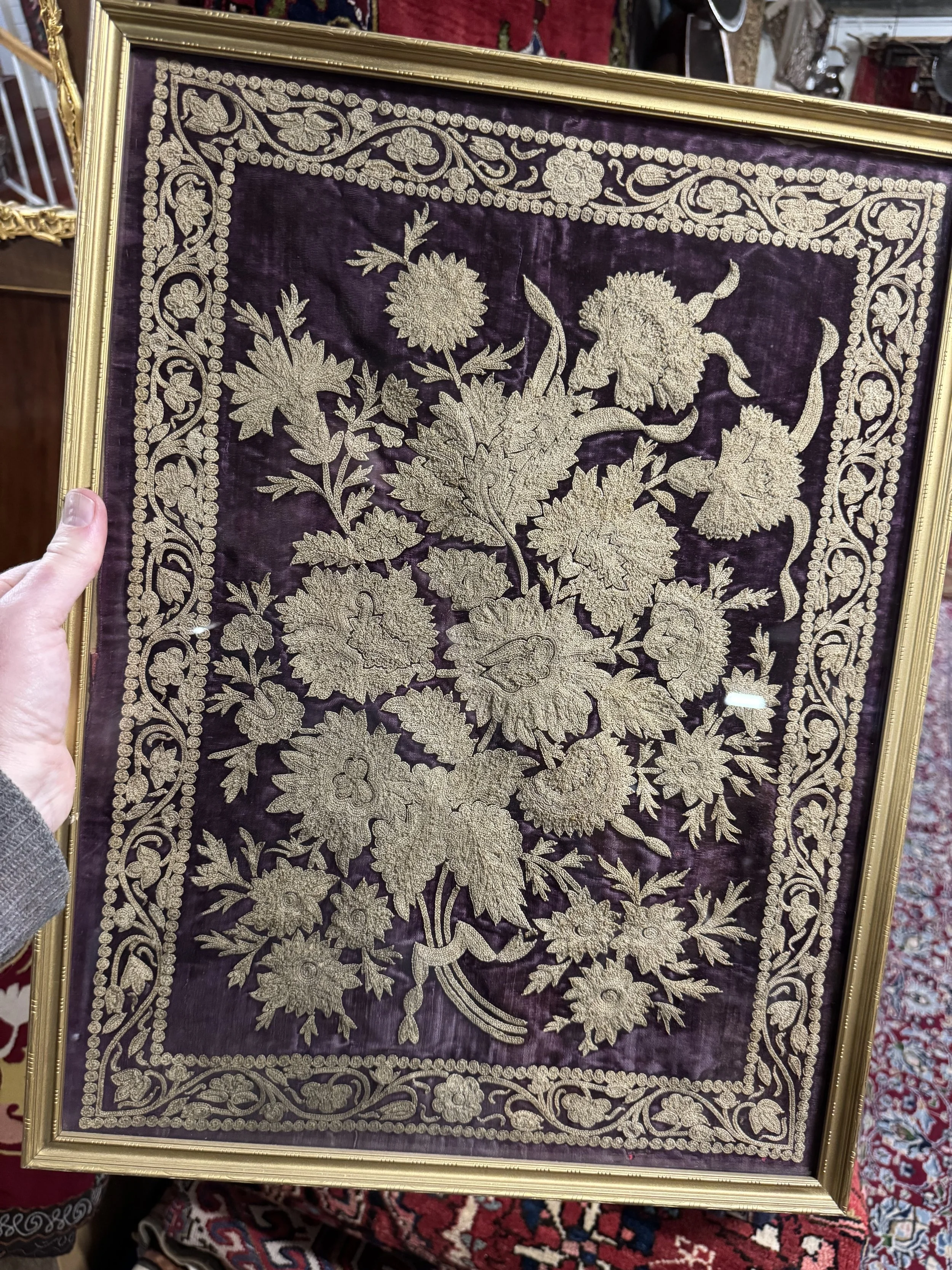 Ottoman embroidered silk velvet