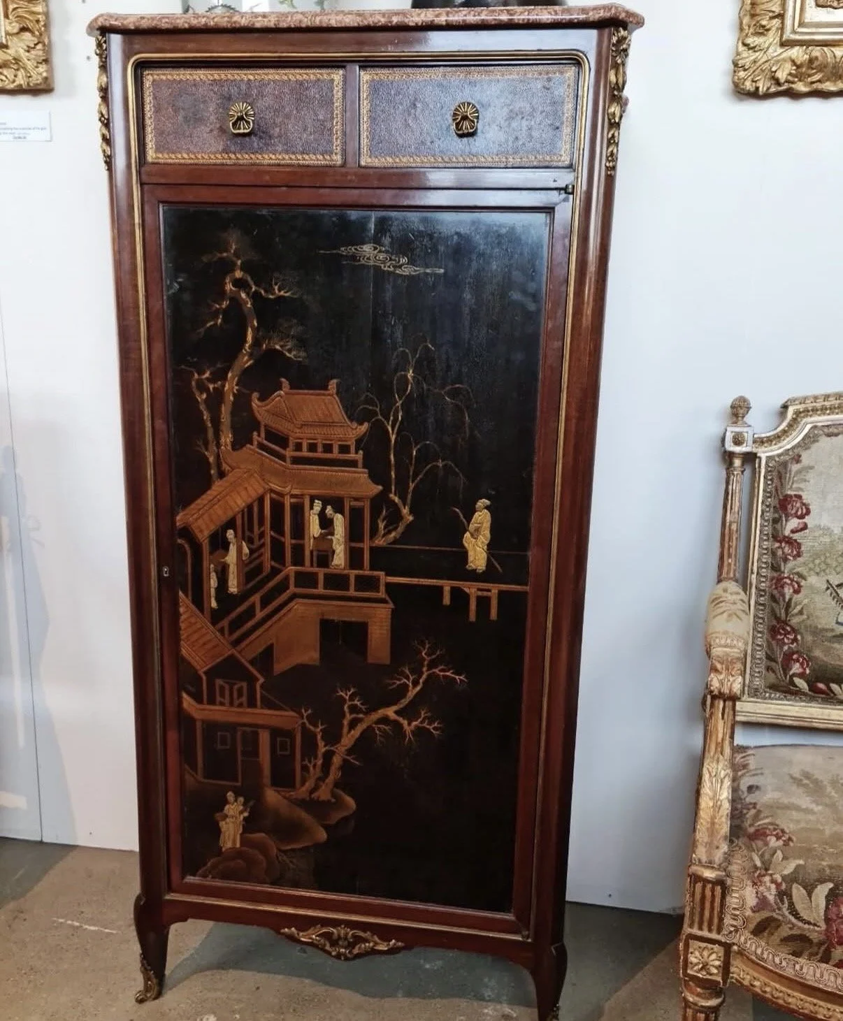 This is a picture of a superb French Chinoiserie cabinet by Mercier Frères of Paris c1900.