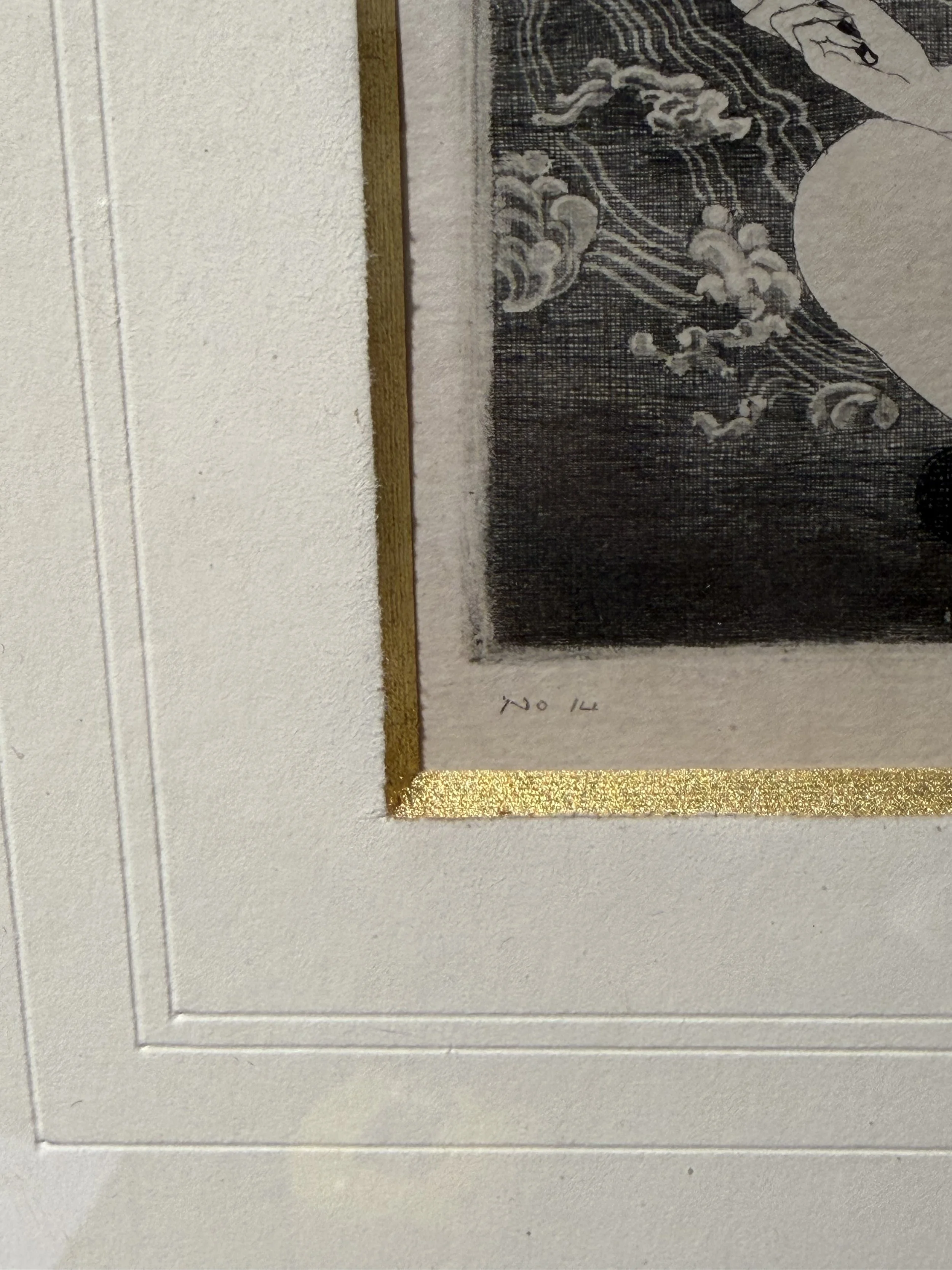 This is a picture of a rare etching by Norman Lindsay called “The Yellow Lady” numbered 14, from ‘Idylla, 1922’, a book of poems by Hugh McCrae.