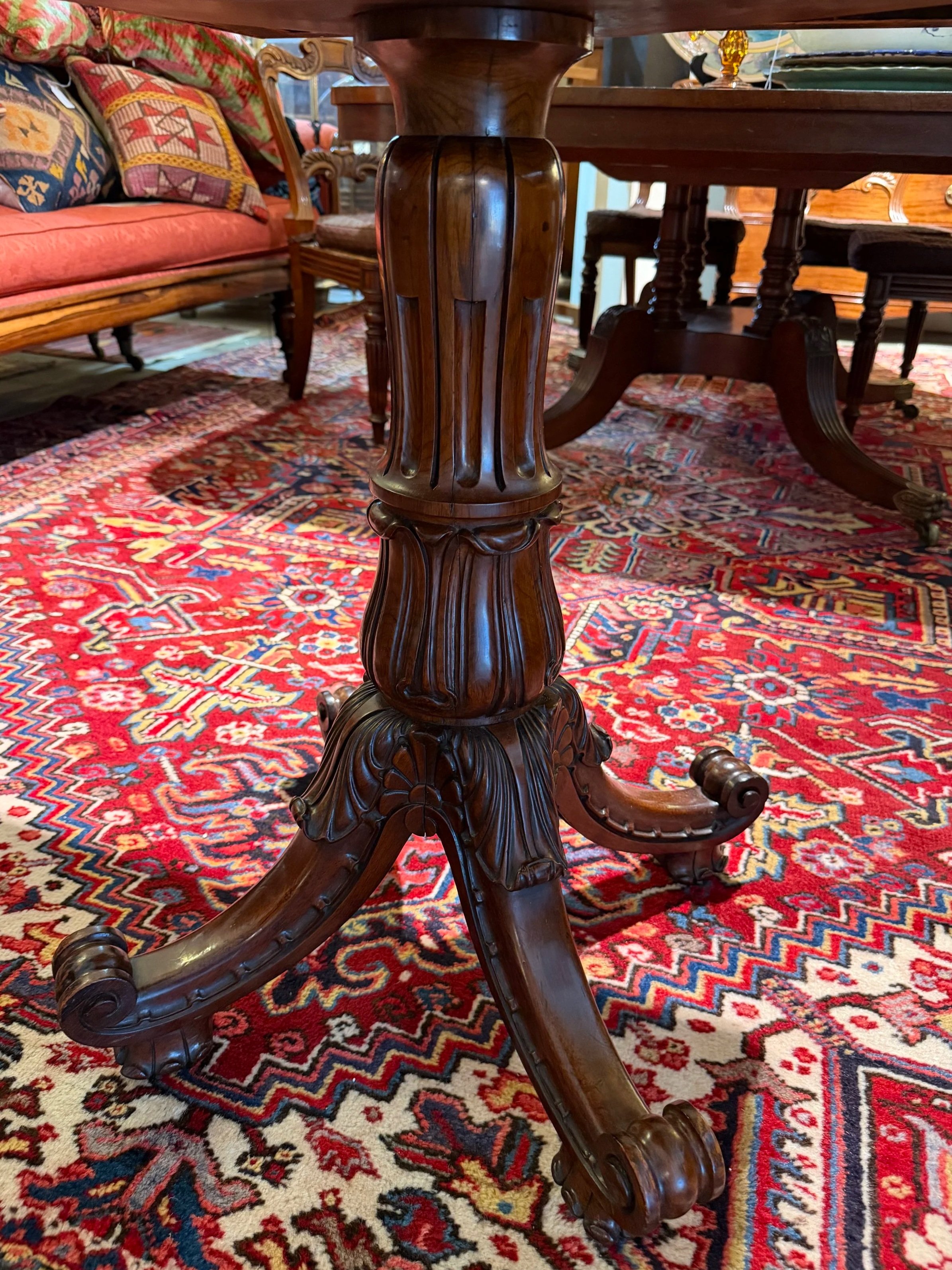 superb and rare William IV period Brazilian rosewood games table with a specimen marble top c1830 attributed to Gillows.