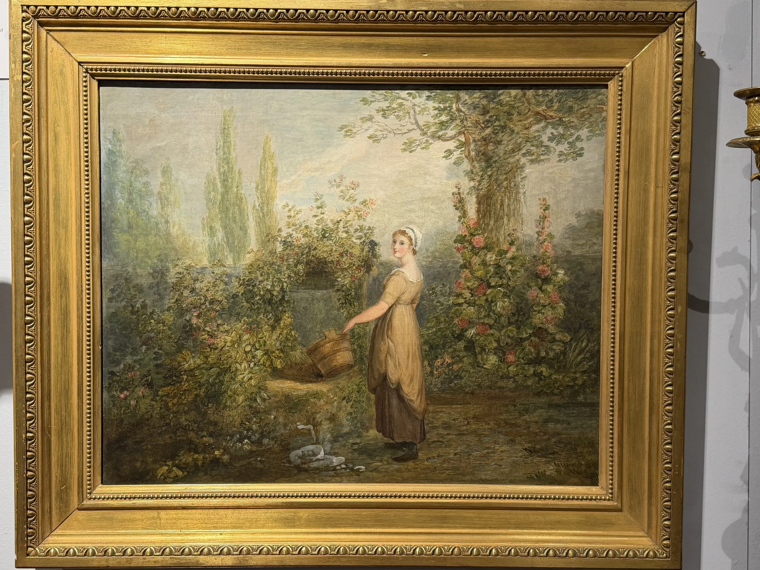 This is a picture of a charming English oil on canvas c1810 by British female artist Maria Spilsbury.